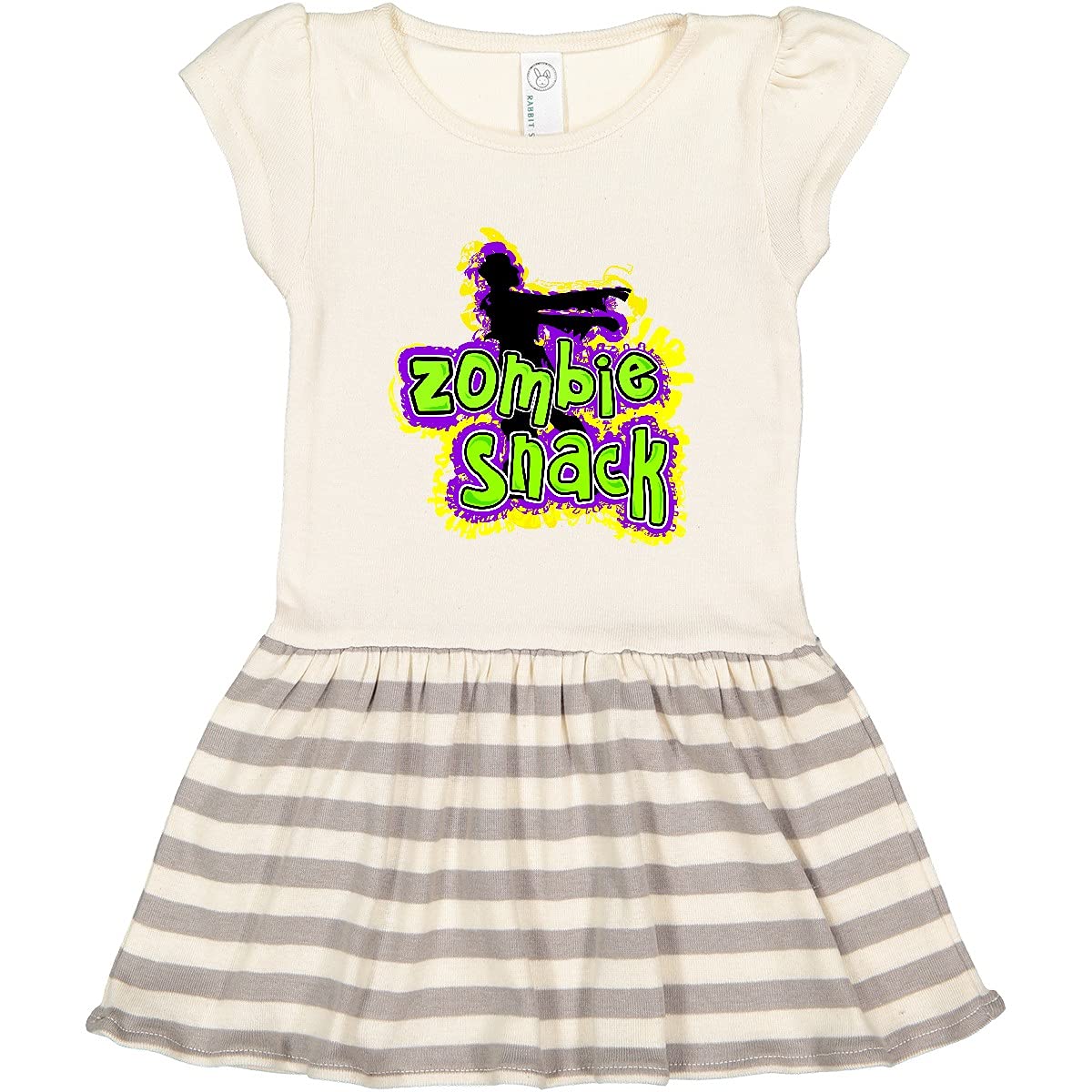 Inktastic Zombie Snack Toddler Dress - Cute Halloween Costume for Girls | Soft Cotton Kids Outfit for Trick or Treating & Spooky Party Fun