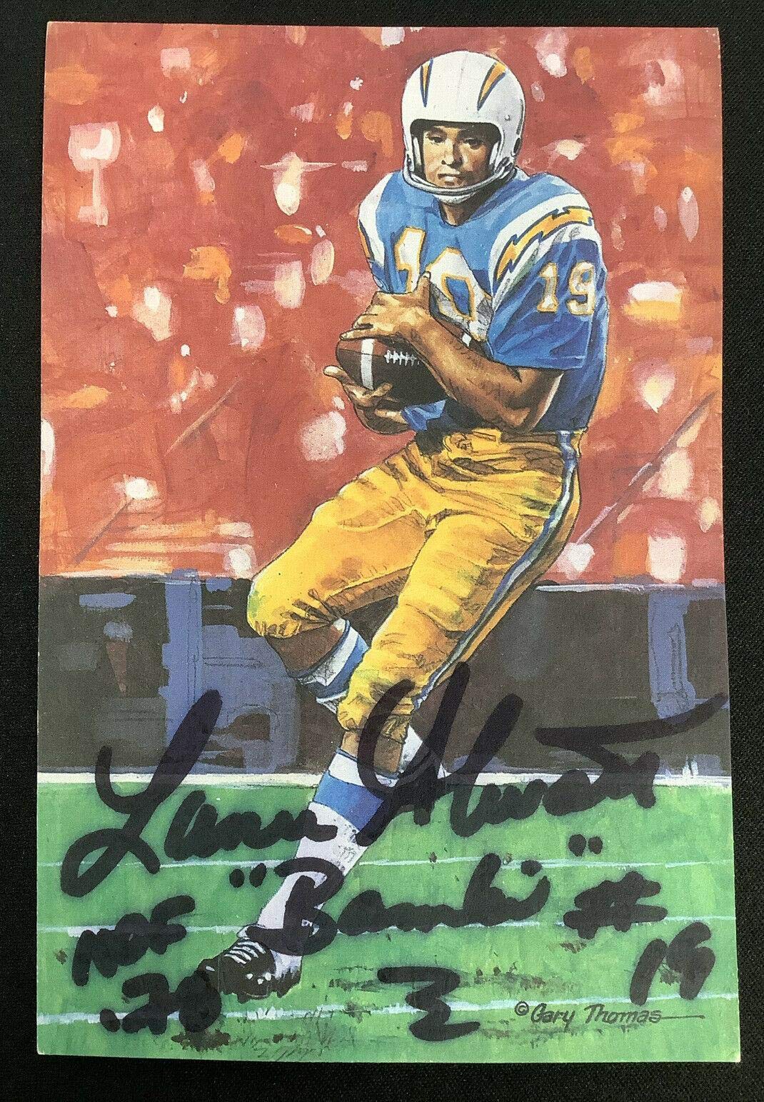 Lance Alworth Signed GLAC Goal Line Art Football Card - San Diego Chargers HOF Autograph with JSA COA - NFL Collectible Memorabilia for Fans, Display, and Investment