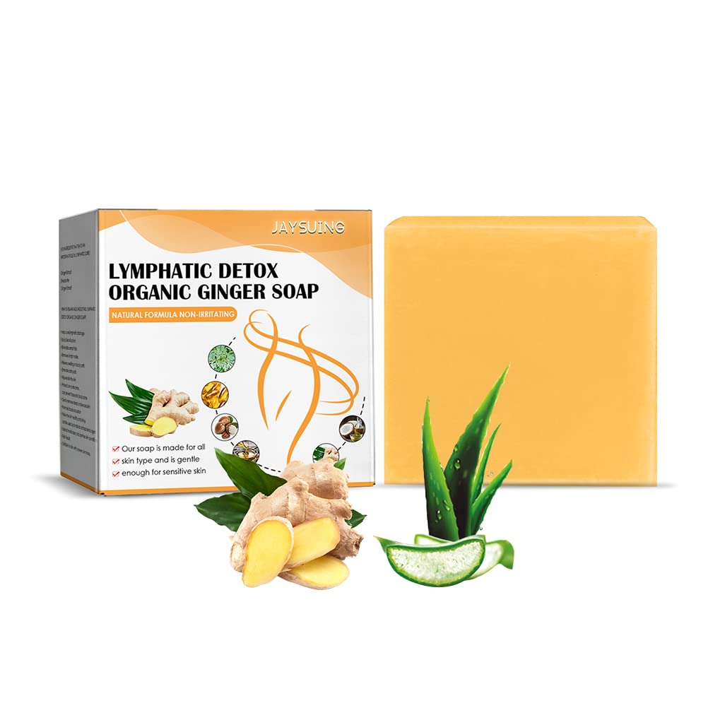 Organic Ginger & Turmeric Soap Bar for Lymphatic Detox - All-Natural Handmade Moisturizing Soap with Essential Oils for All Skin Types - Perfect for Daily Cleansing, Spa Days & Self-Care Routines