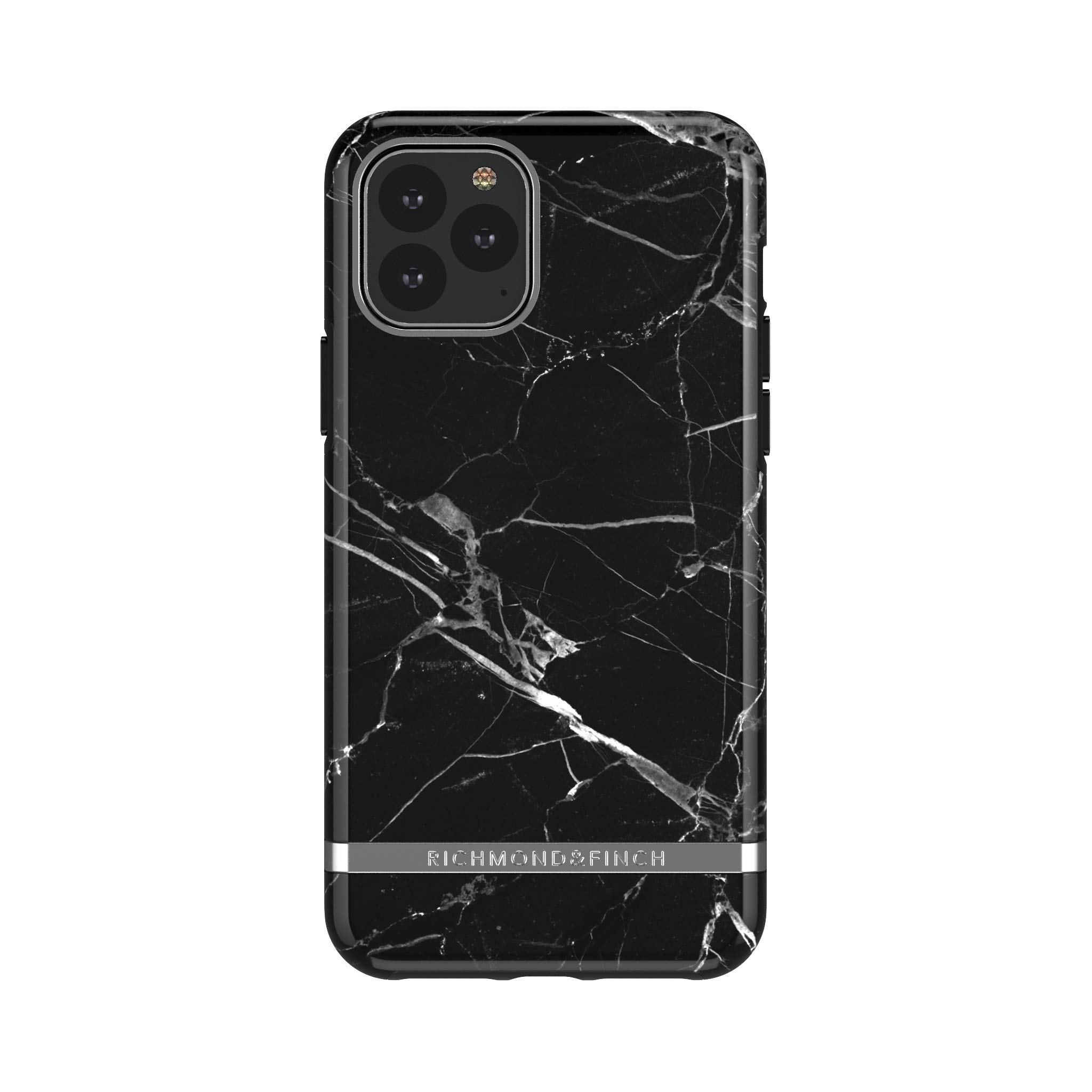 RICHMOND & FINCH iPhone 11 Pro Max Case - Premium Black Marble Phone Cover with Silver Accents | Slim Protective Case for Women & Men | Perfect for Work, Travel & Everyday Use