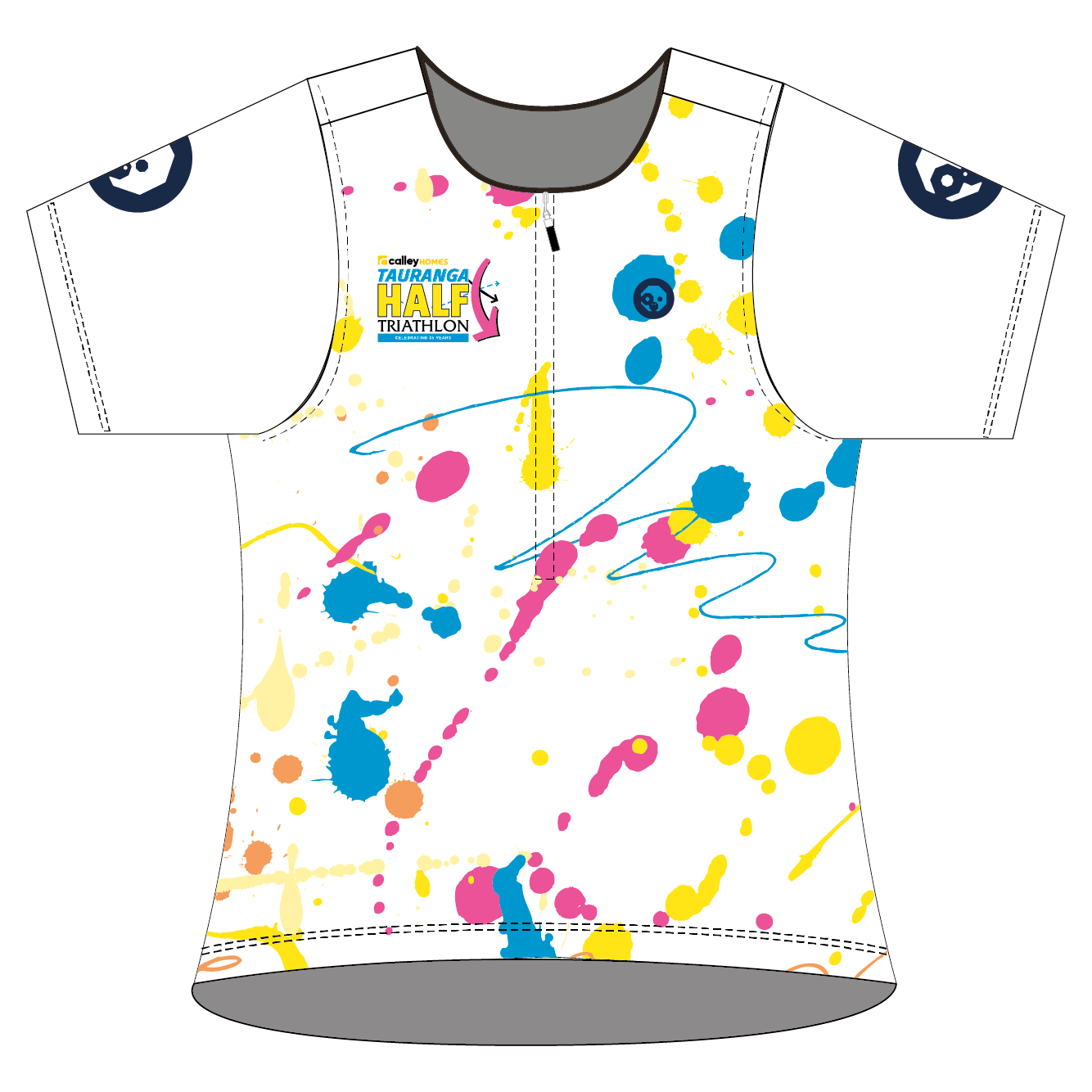TGA Half 2024 Triathlon Jersey - White Paint Design - Performance Cycling & Running Shirt for Men & Women | Ideal for Triathlons, Cycling Races & Outdoor Training