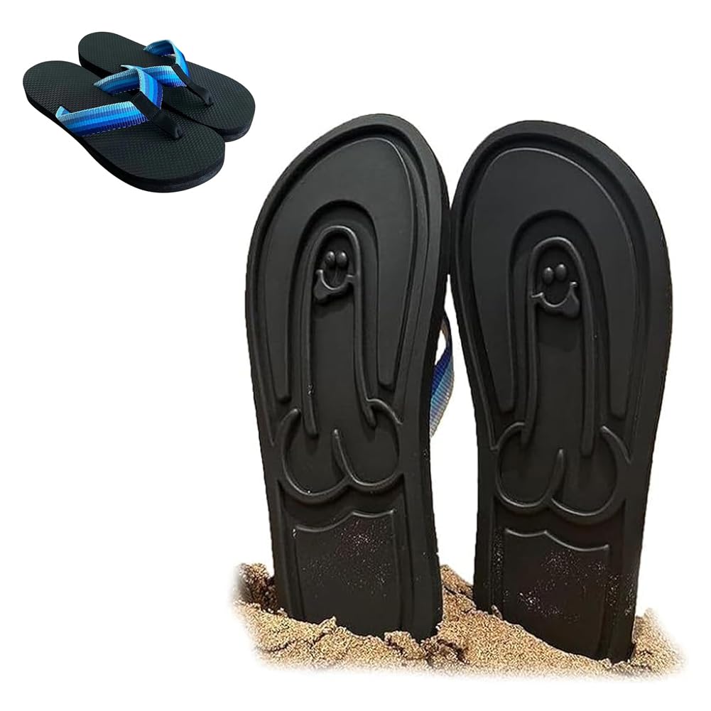 Funny Hidden Penis Flip Flops for Men - Novelty Beach Sandals with Non-Slip Sole & Quick-Dry Design - Perfect for Summer Parties, Prank Gifts & Beach Vacations