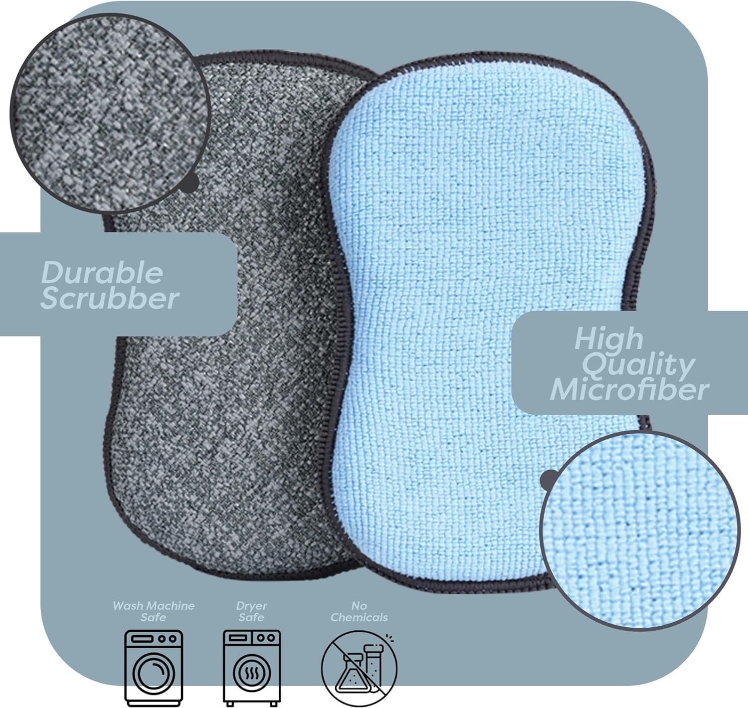Microfiber Towel & Scrub Sponge Bundle with Clorox Foaming Bathroom Cleaner 30oz (2 Pack) - All Purpose Household Cleaner for Kitchen, Bathroom, Tile, Countertops | Perfect for Deep Cleaning, Disinfecting Surfaces & Quick Spill Cleanups