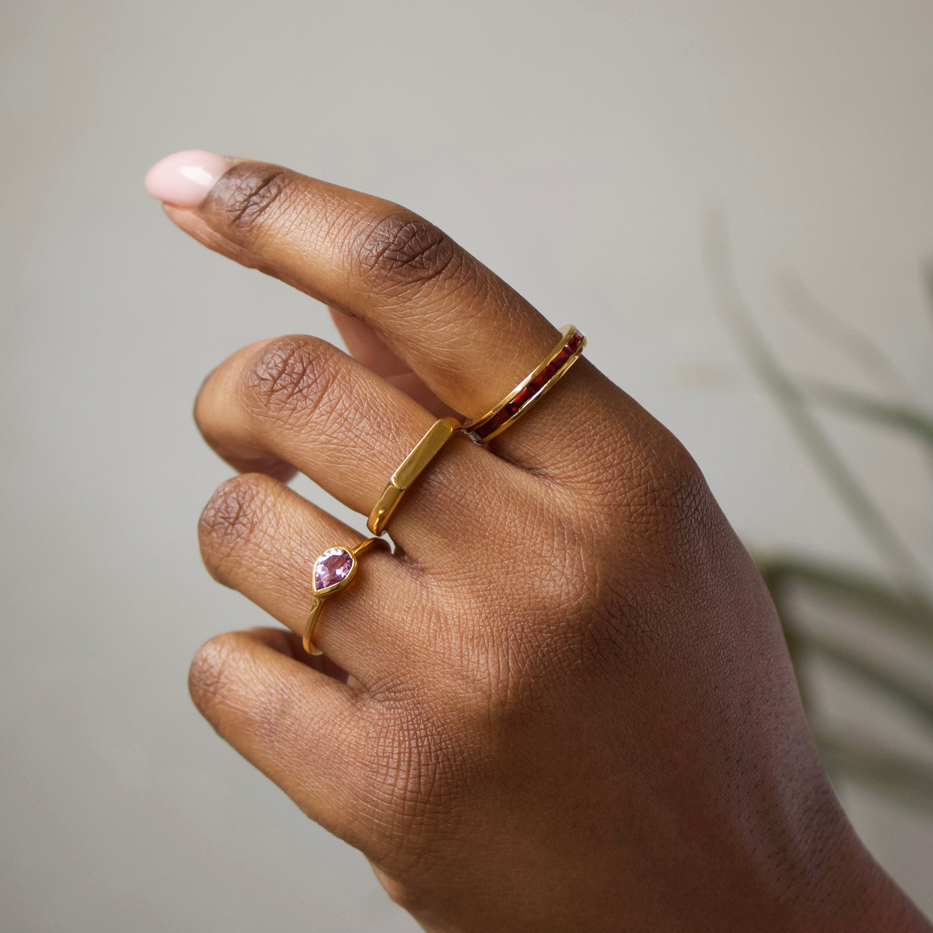 Margot Pink Amethyst Pear Ring - Elegant Sterling Silver Dainty Jewelry for Women - Perfect for Valentine's Day, Anniversary & Special Occasion Gifts