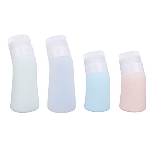 ARTIBETTER 4Pcs Refillable Silicone Travel Bottles - Leak-Proof Empty TSA Approved Toiletry Containers for Shampoo, Conditioner & Liquid Cosmetics (4 Colors) - Perfect for Air Travel, Gym & Vacation Essentials