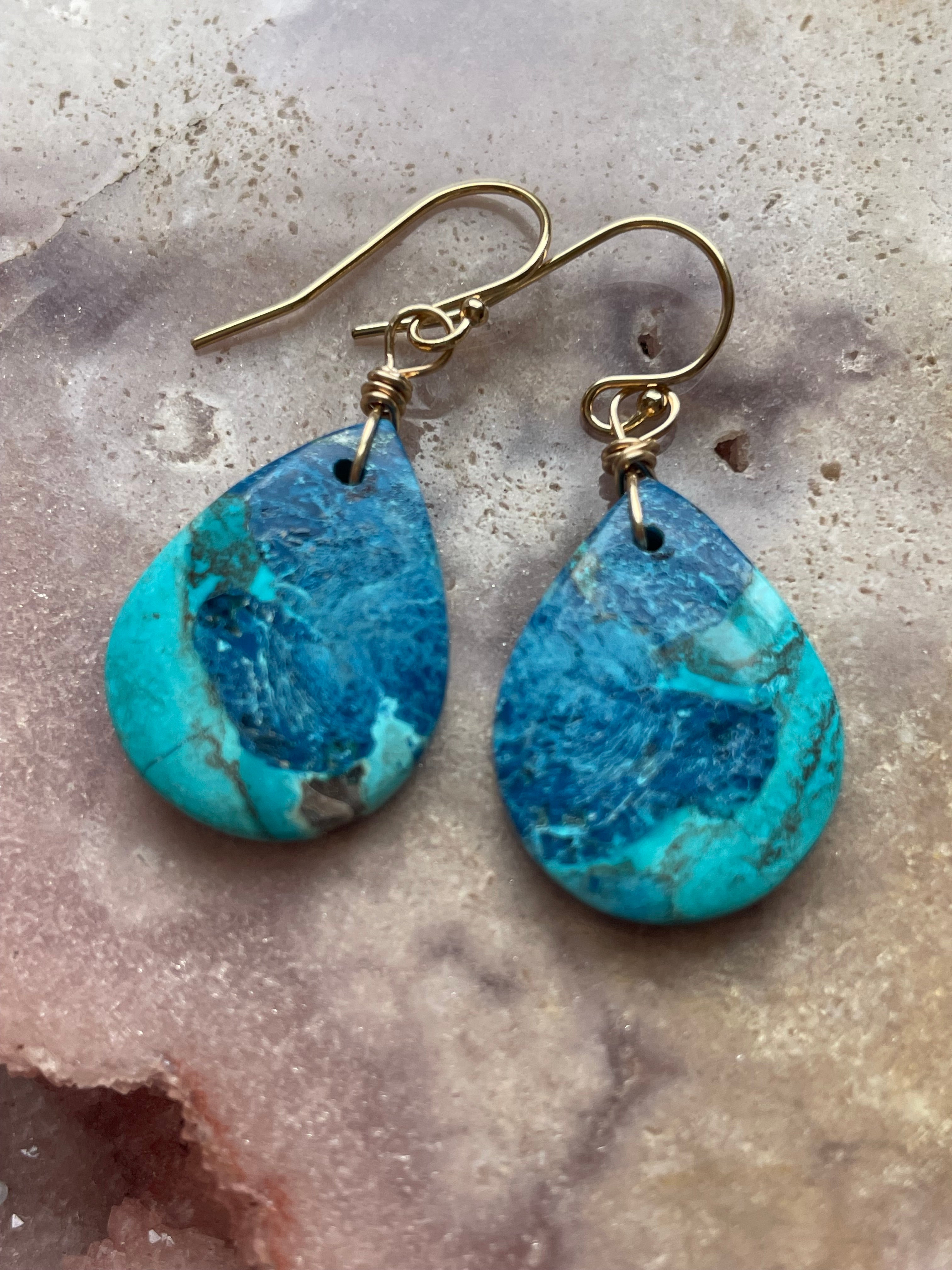 Shattuckite Gold Filled Earrings for Women - Handmade Boho Crystal Jewelry - Perfect for Gifts, Parties & Everyday Wear