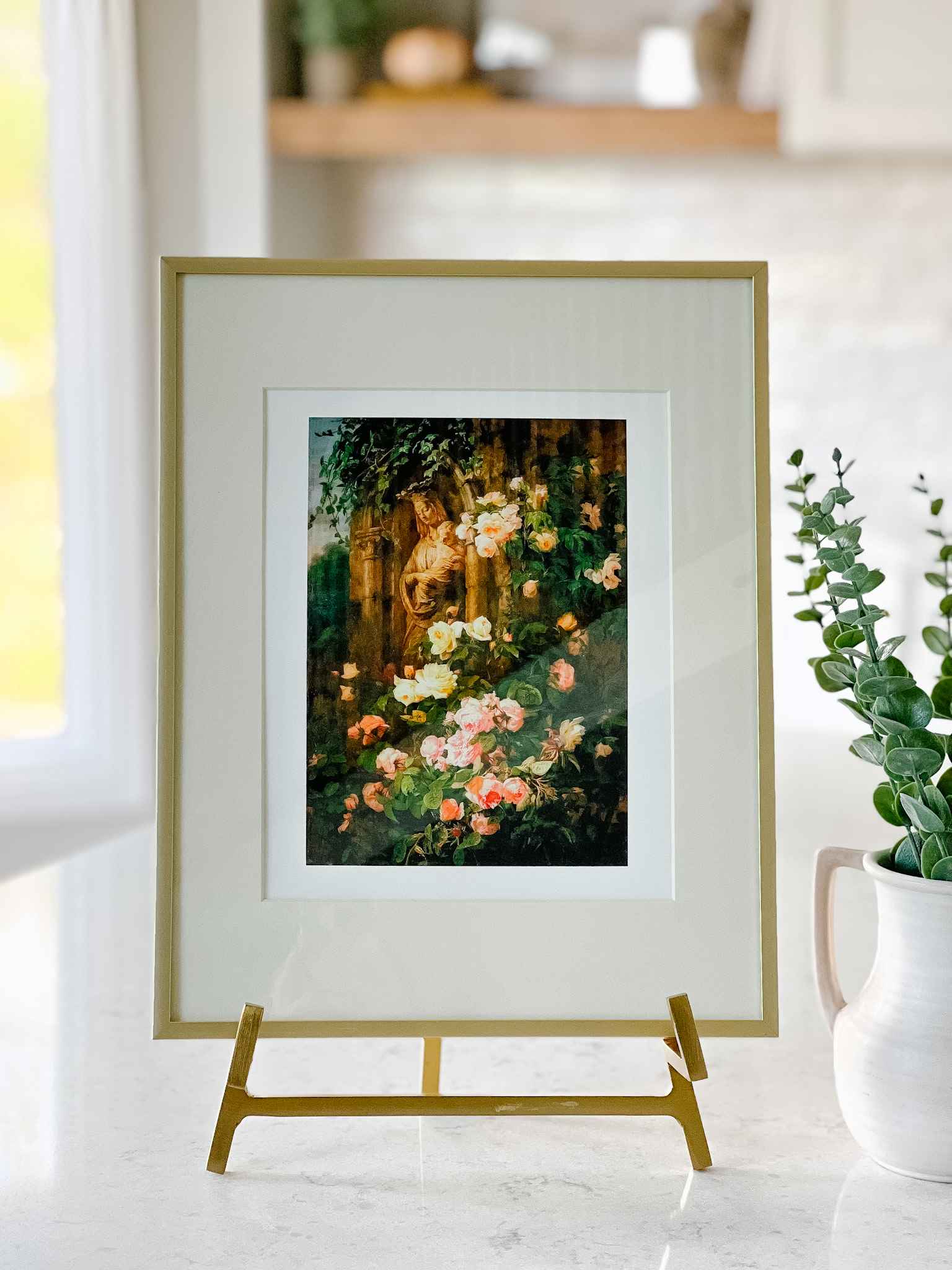 Our Lady of the Roses Wall Art Print - Religious Home Decor for Catholic Devotion & Prayer Room Inspiration