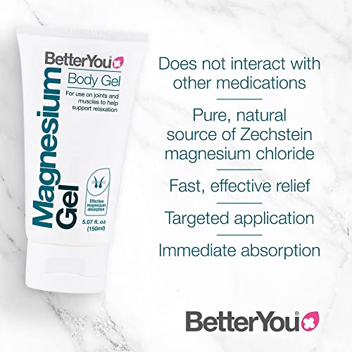 BetterYou Magnesium Body Gel for Joint & Muscle Relief - Fast-Absorbing Topical Pain Relief Gel for Athletes, Fitness Enthusiasts & Active Lifestyles - Perfect for Post-Workout Recovery & Daily Muscle Care