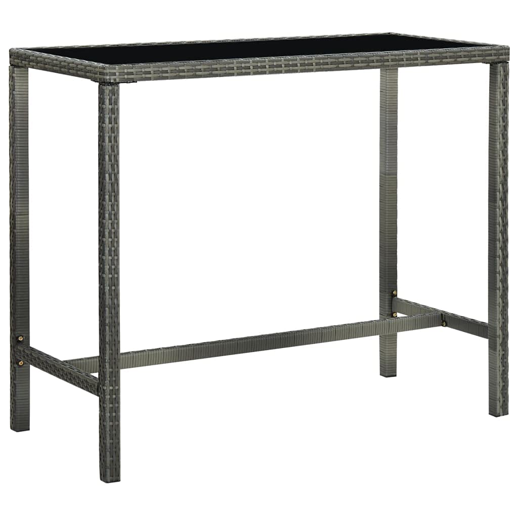 Outdoor Patio Bar Table with Glass Top - 51.2