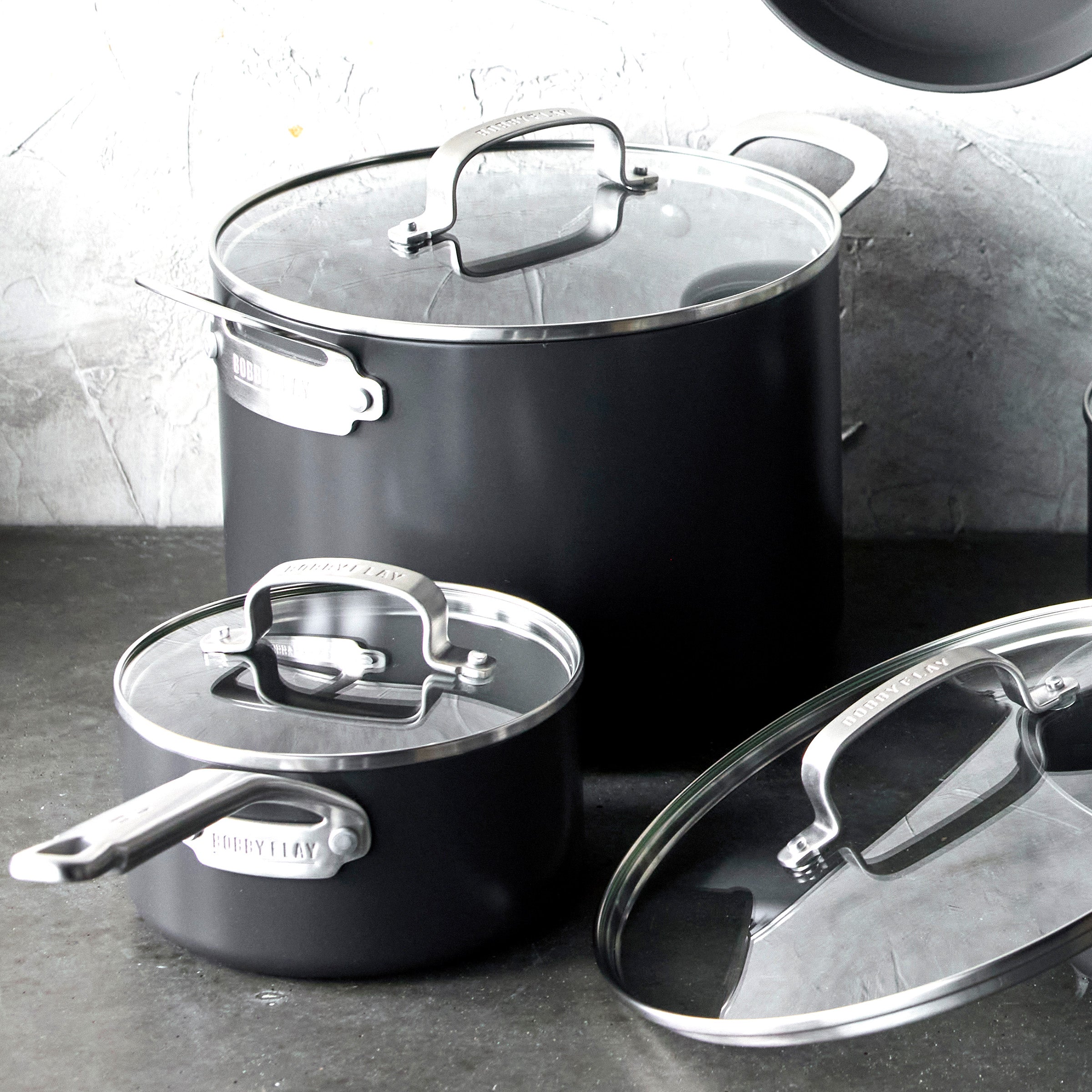 Bobby Flay by GreenPan Chef Series Hard Anodized 10-Piece Nonstick Cookware Set - Durable Pots and Pans for Professional Cooking, Baking & Everyday Kitchen Use
