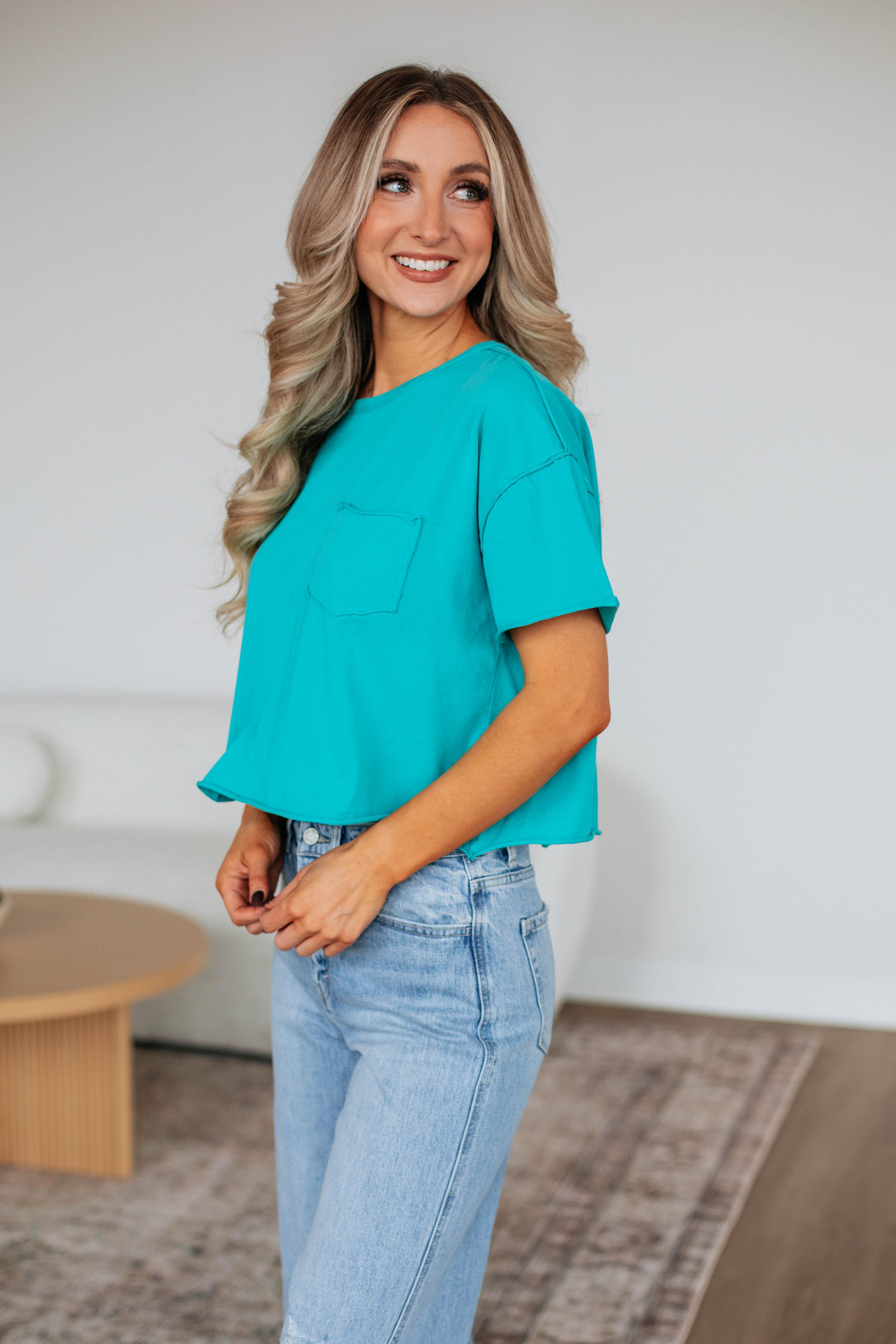 Moran Basic Top Turquoise - Women's Casual T-Shirt for Everyday Wear | Soft & Comfortable Summer Tee | Perfect for Outings, Travel & Relaxing