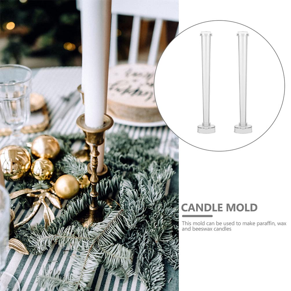 EXCEART 2pc Taper Candle Molds for DIY Scented & Flower Candles - Wedding & Home Decor