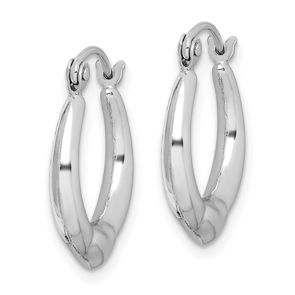 Black Sterling Silver Puffed Heart Hoop Earrings - Elegant Dangle Drop Ear Jewelry for Women, Perfect for Valentine's Day Gifts, Date Nights & Special Occasions