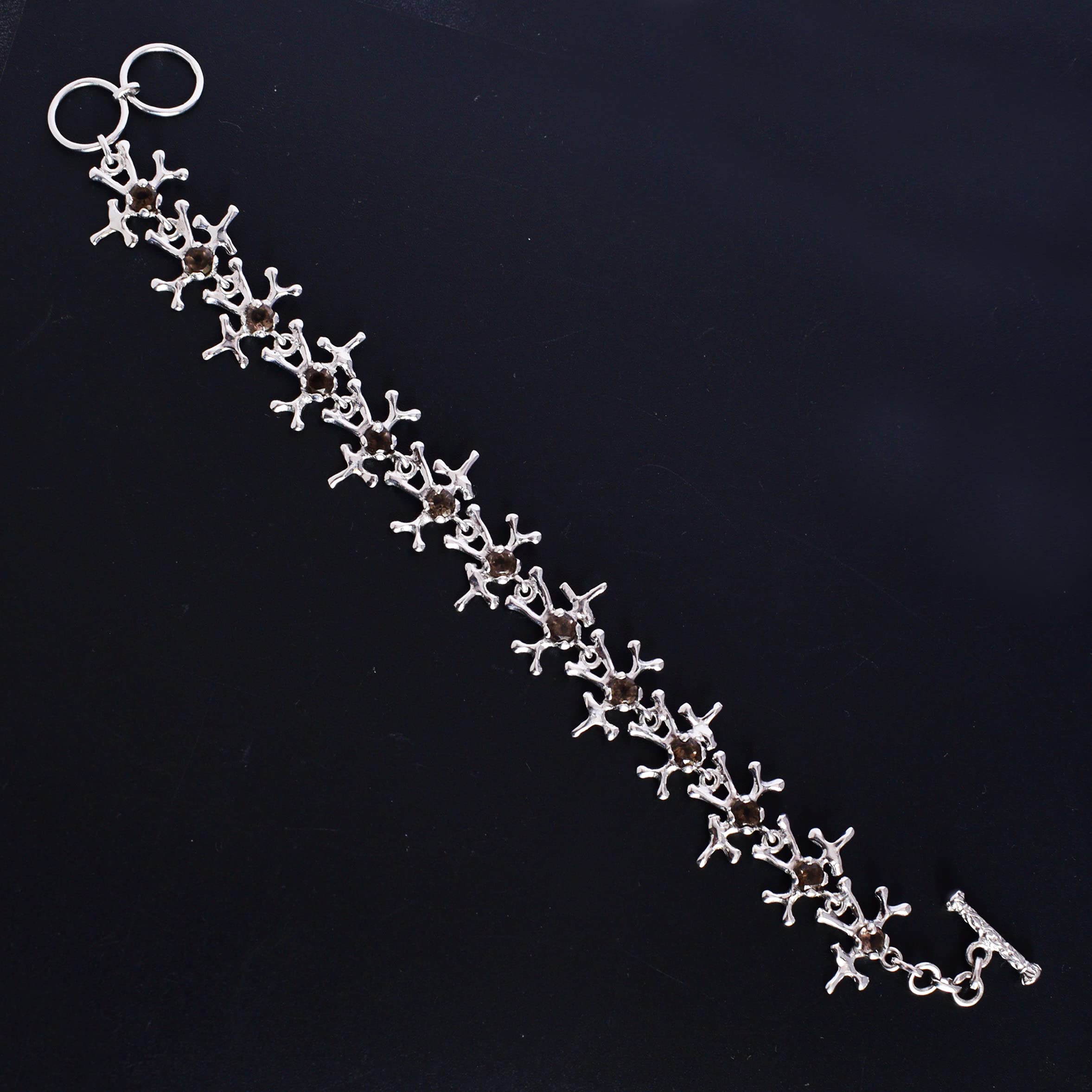 Smoky Quartz Gemstone 925 Sterling Silver Bracelet - Handmade Jewelry for Women, Birthday Gift for Her, Spiritual Healing & Fashion Accessory