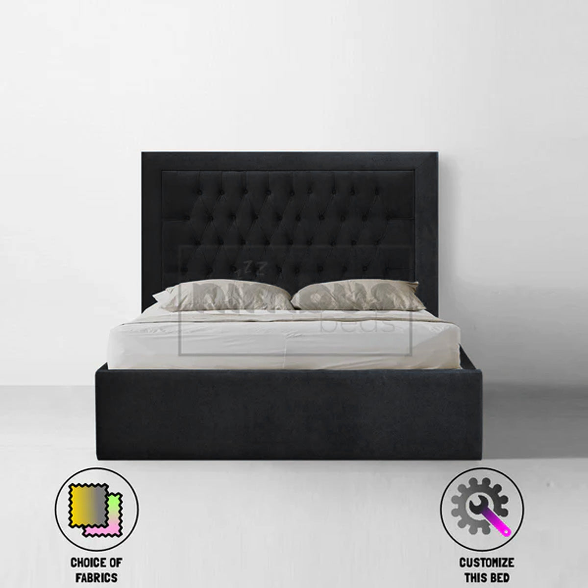 Chesterfield Bumper Bed Frame - Queen Size Upholstered Platform Bed with Tufted Headboard for Bedroom | Perfect for Modern, Classic & Luxury Home Decor