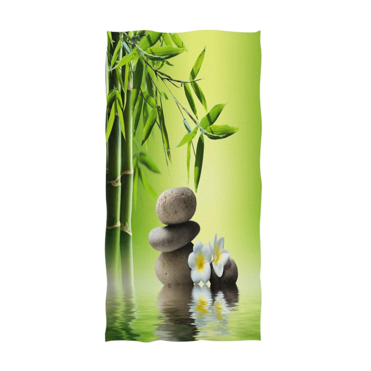 ALAZA Ultra Soft Bamboo & Zen Stone Hand Towel Wash Cloths - 16x30 Inches - Eco-Friendly Bath, Spa, Gym, Beach Accessories for Luxury Home, Hotel & Yoga Use