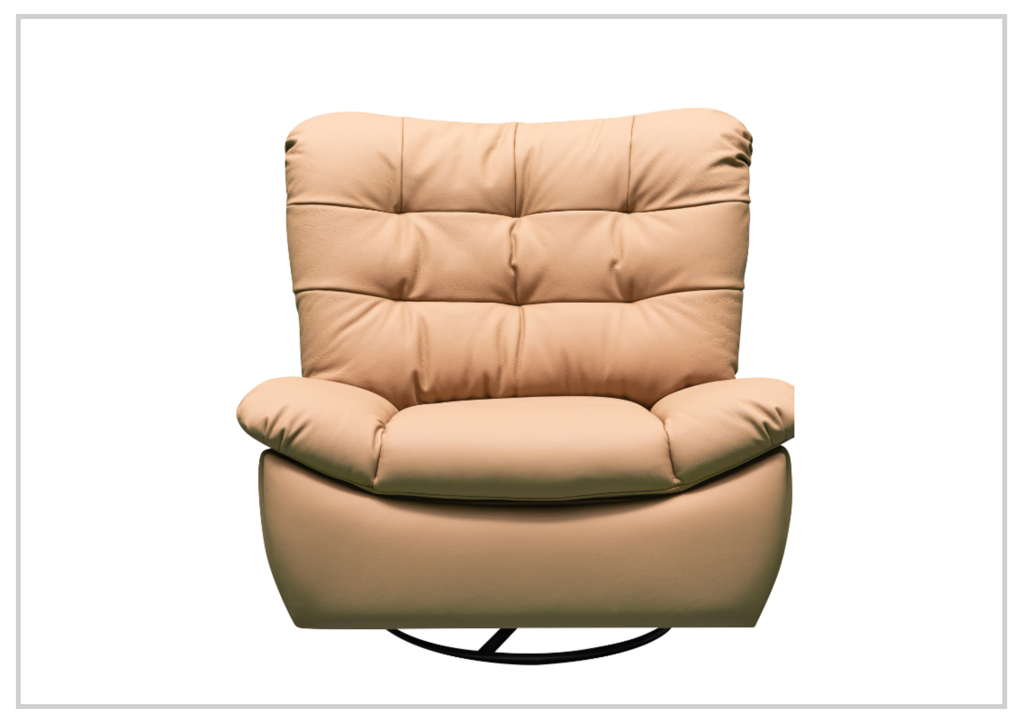 Klaussner Celina Swivel Glider Leather Manual Recliner Chair with Cushion Arms - Comfortable Living Room Seating for Relaxing & Reading
