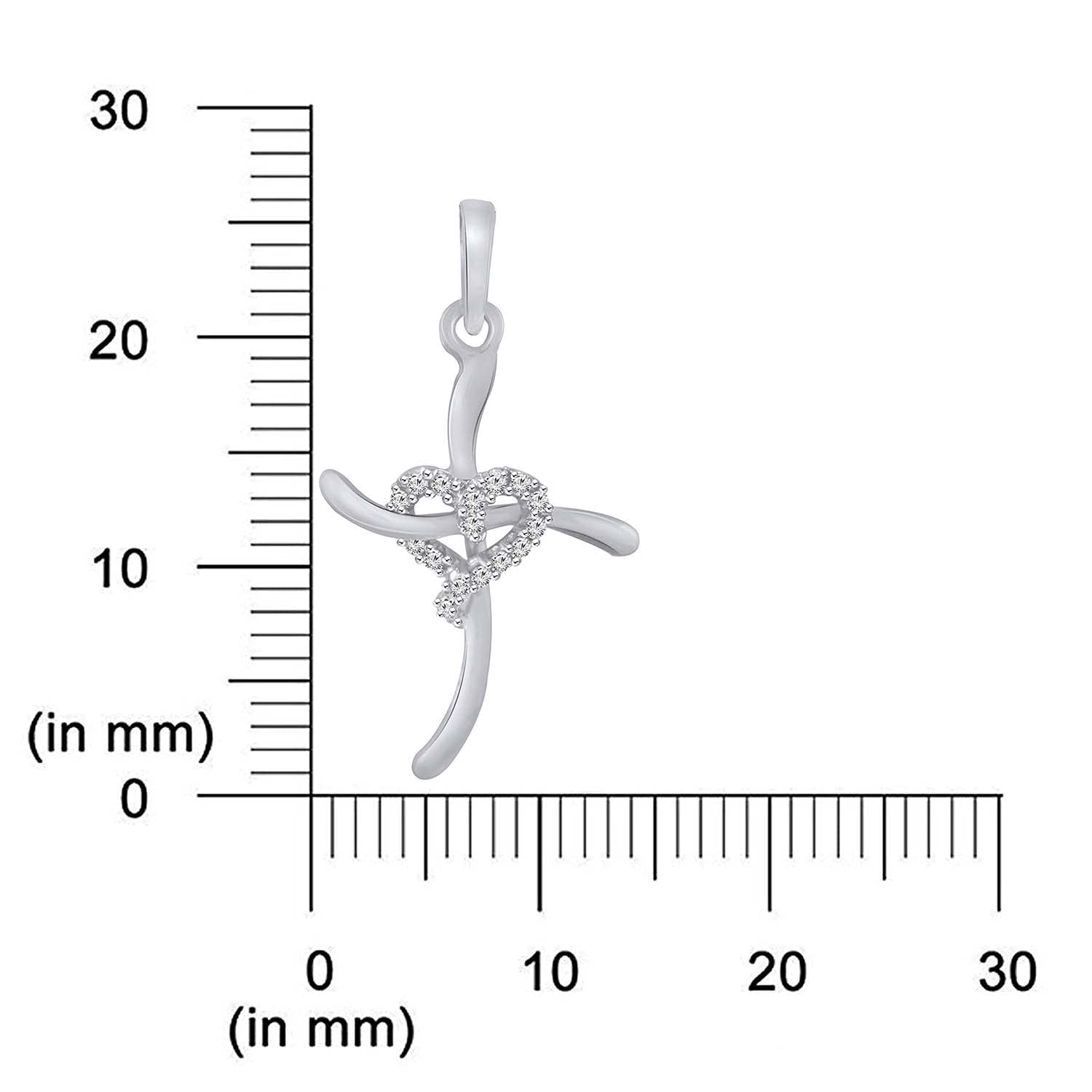 14K White Gold Plated 925 Sterling Silver Round White Diamond Religious Cross Pendant Necklace for Women - Perfect Birthday & Christmas Gift with 18