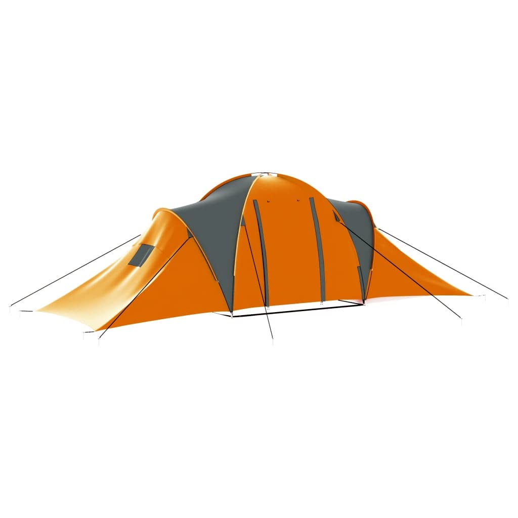9-Person Camping Tent - Waterproof, Spacious Gray & Orange Outdoor Tent for Family Camping, Hiking & Backpacking Adventures