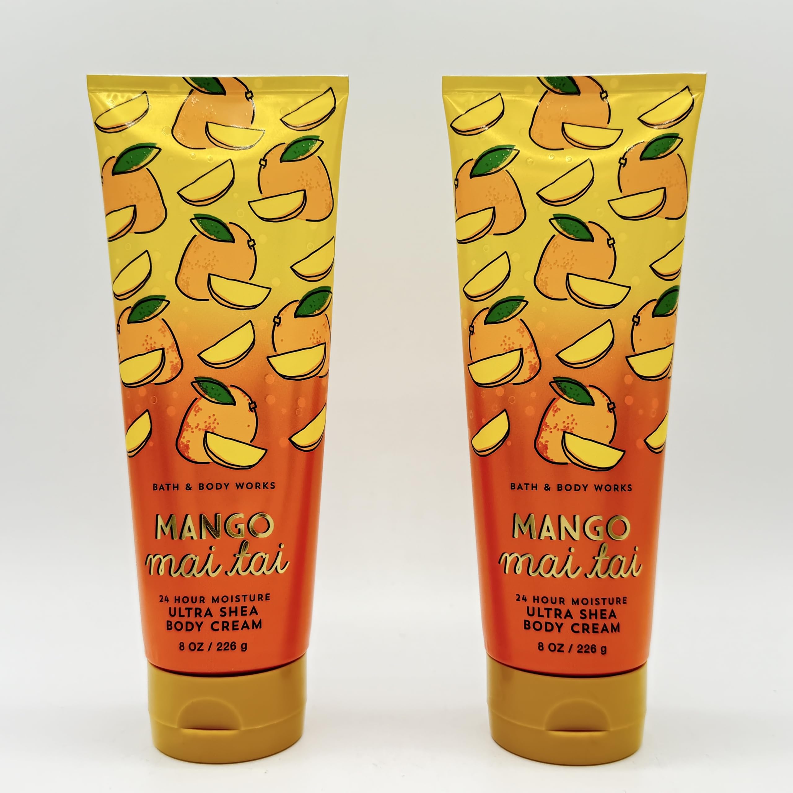 Mango Mai Tai Bath and Body Cream Set - 2 Pack Ultra Shea Body Lotion (8oz Each) | Hydrating Moisturizer for Dry Skin, Perfect Gift for Spa Day & Relaxation