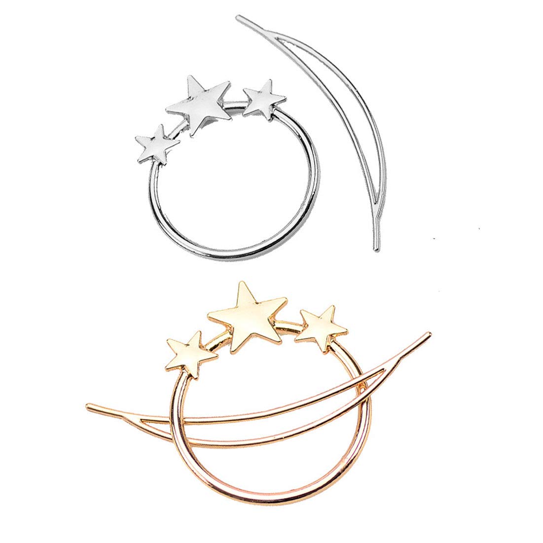2 PCS Vintage Minimalist Alloy Hair Sticks - Elegant Hairpins & Shawl Pins for Women, Long Hair Forks, Geometric Hair Clips, Dainty Hair Accessories for Girls (Style C) - Perfect for Updos, Braids, and Boho Fashion