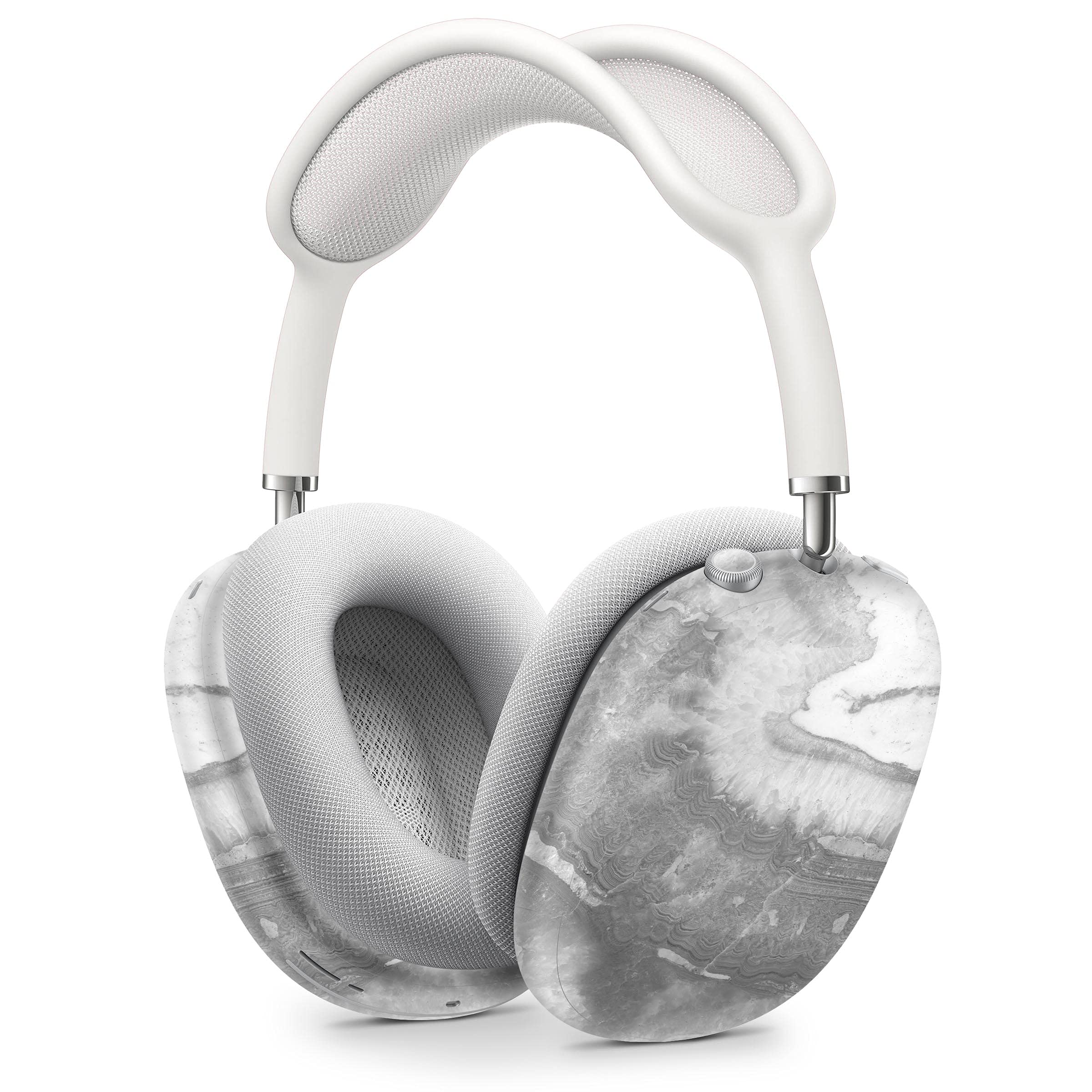 Gray Slate Marble Vinyl Skin Cover for Apple AirPods Pro Max - Full Body Protective Decal Wrap Kit - Durable & Stylish Bluetooth Headphone Case for Travel, Work & Gym Use
