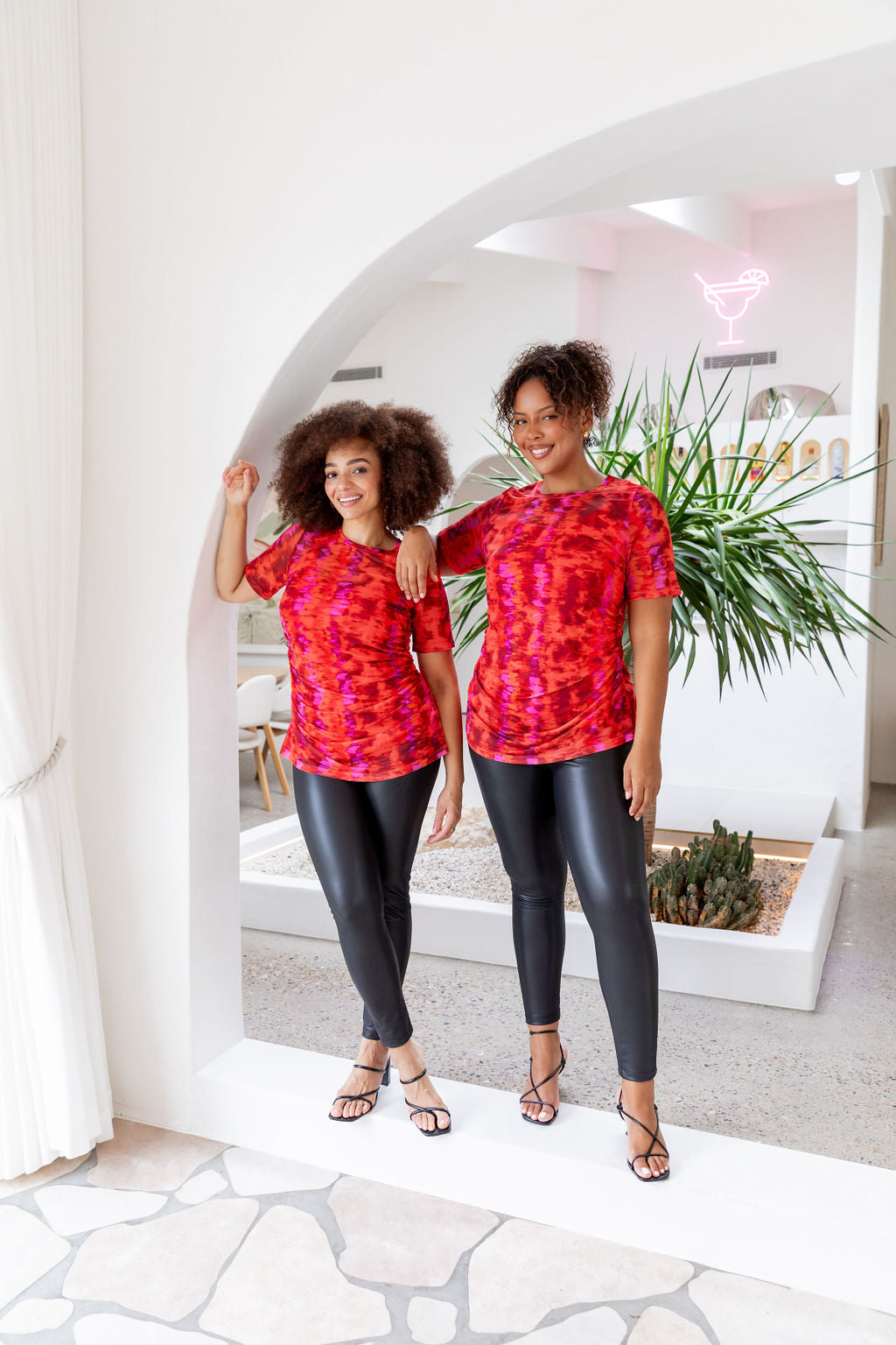Darla Mesh Top for Women - Stylish Red Crochet Knit Shirt, Breathable Summer Blouse for Casual Outings, Beach Wear & Night Out
