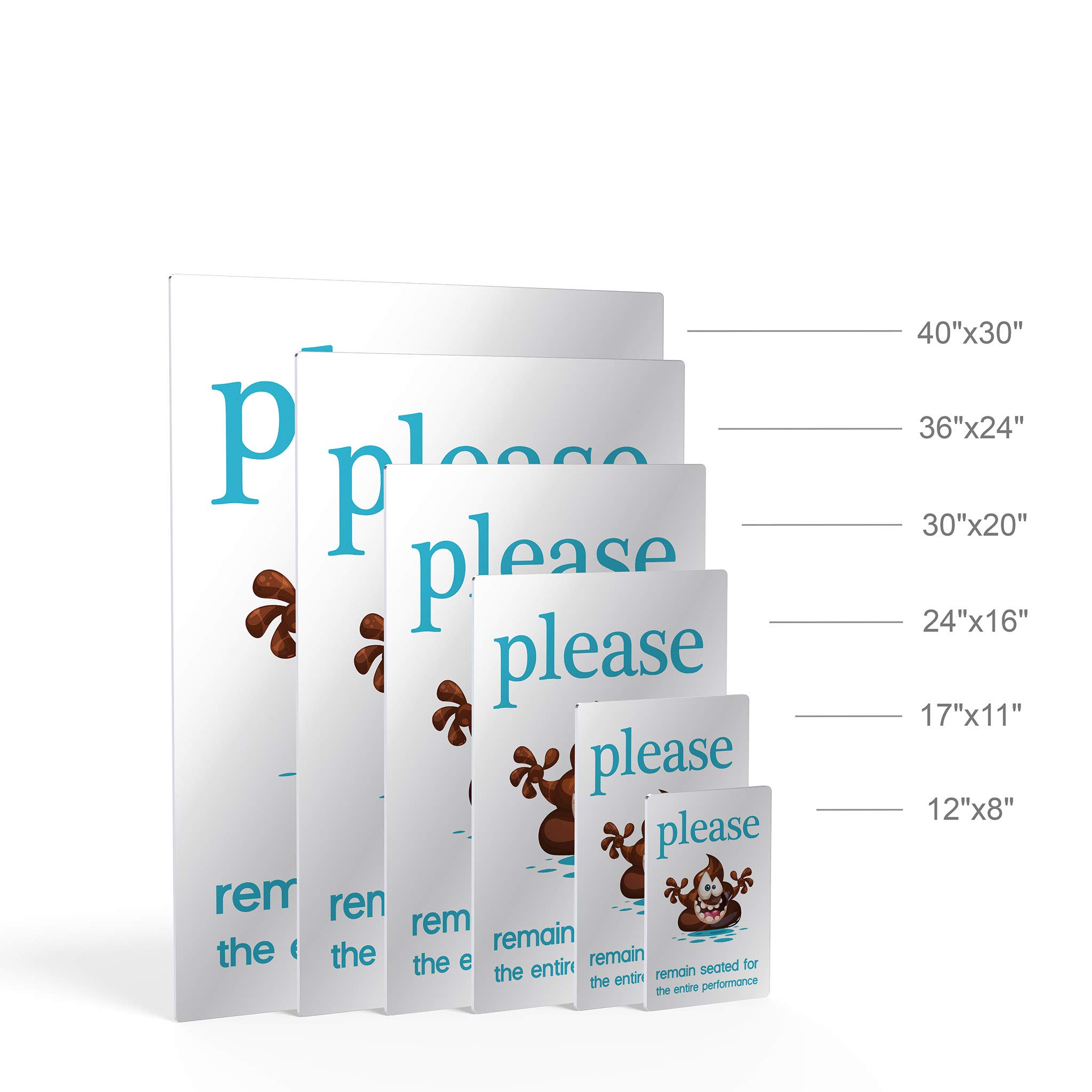 Funny Bathroom Wall Art - 'Please Remain Seated for The Entire Performance' Metal Print Sign | 12x8 Inches | Ready to Hang | Made in USA | Perfect for Toilet Humor & Bathroom Decor