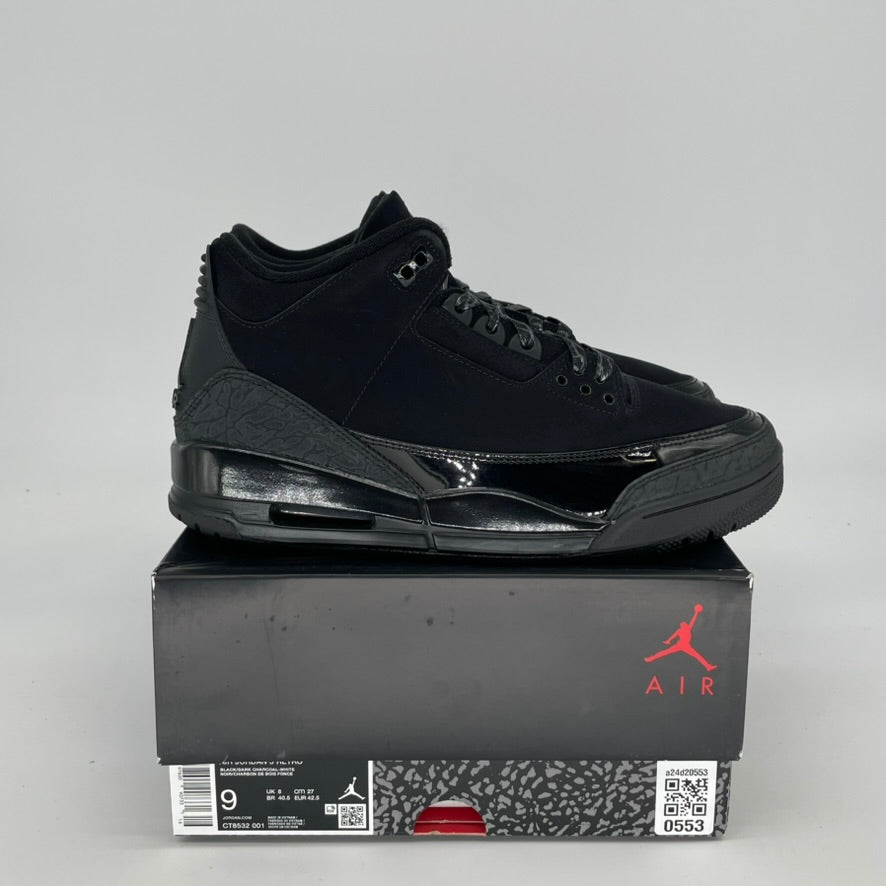 Original Air Jordan 3 Retro 'Black Cat' Men's/Women's Basketball Shoes Size 9/10.5W (CT8532-001) - Stylish Sneakers for Streetwear, Gym & Casual Outfits