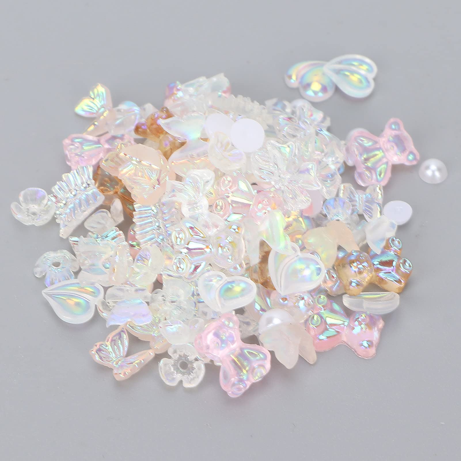 Cute Shiny Bow Bear Nail Resin Decorations - Delicate 3D Nail Art Charms for Manicure, DIY Nail Design - Perfect for Home Nail Salon & Professional Nail Artists (Set of 12) - Ideal for Wedding, Party Nails & Gift Giving