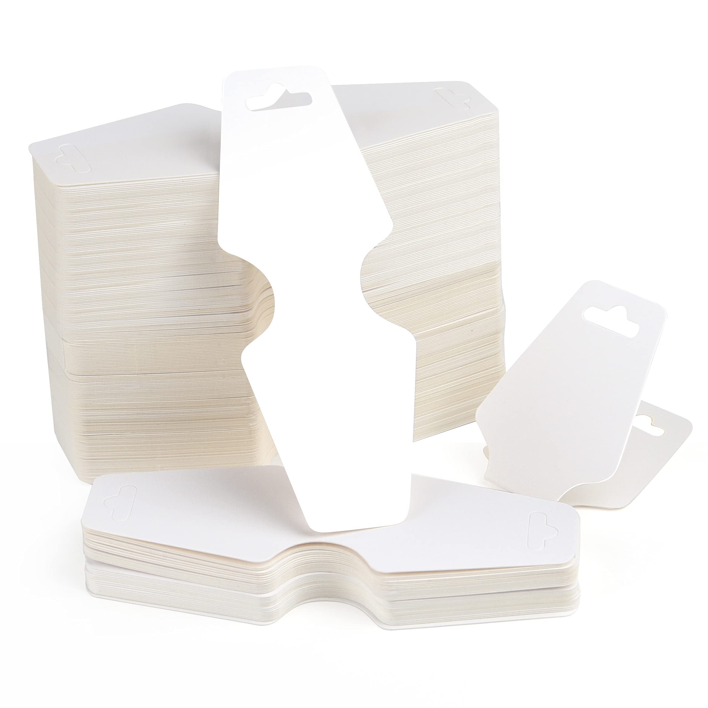 250 Pcs Blank Necklace Display Cards - Jewelry Hanging Tags for Necklaces, Bracelets & Keychains - White MIAHART Jewelry Card Holders - Perfect for Retail Stores, Boutiques & Craft Shows