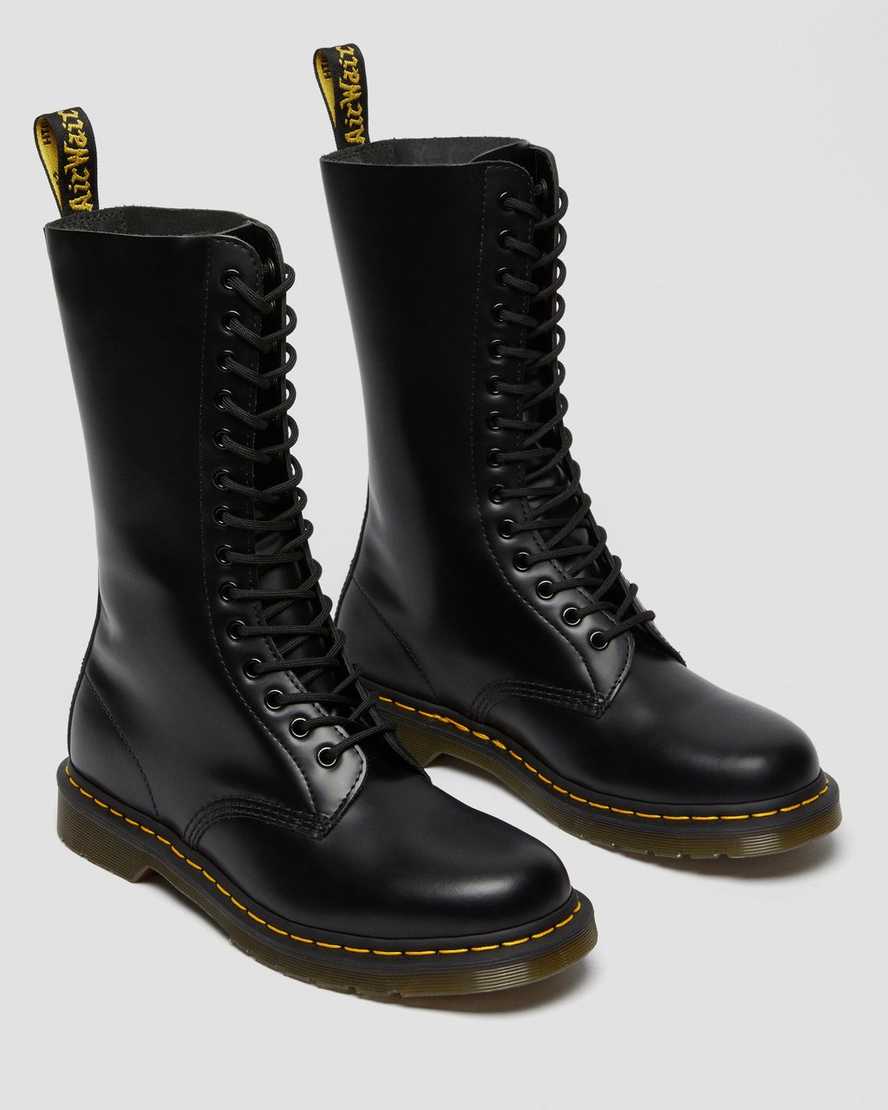 1914 Black Smooth Leather Tall Boots for Women - Stylish Knee-High Winter Riding Boots with Comfortable Fit - Perfect for Casual Outfits, Office Wear & Outdoor Activities