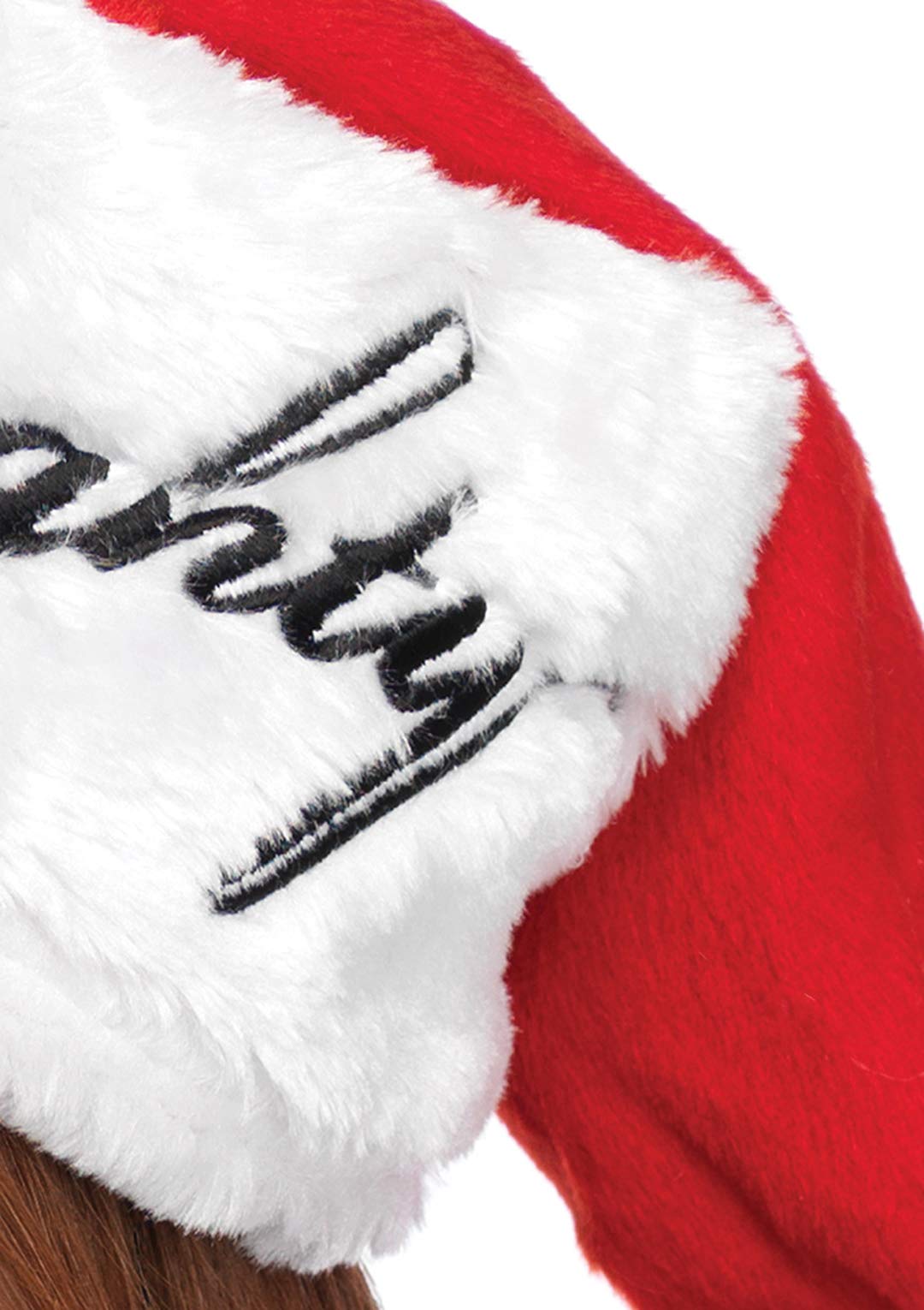 Leg Avenue Women's Naughty or Nice Reversible Plush Santa Hat - Festive Christmas Party Accessory for Holiday Gatherings, Costume Parties & Ugly Sweater Contests