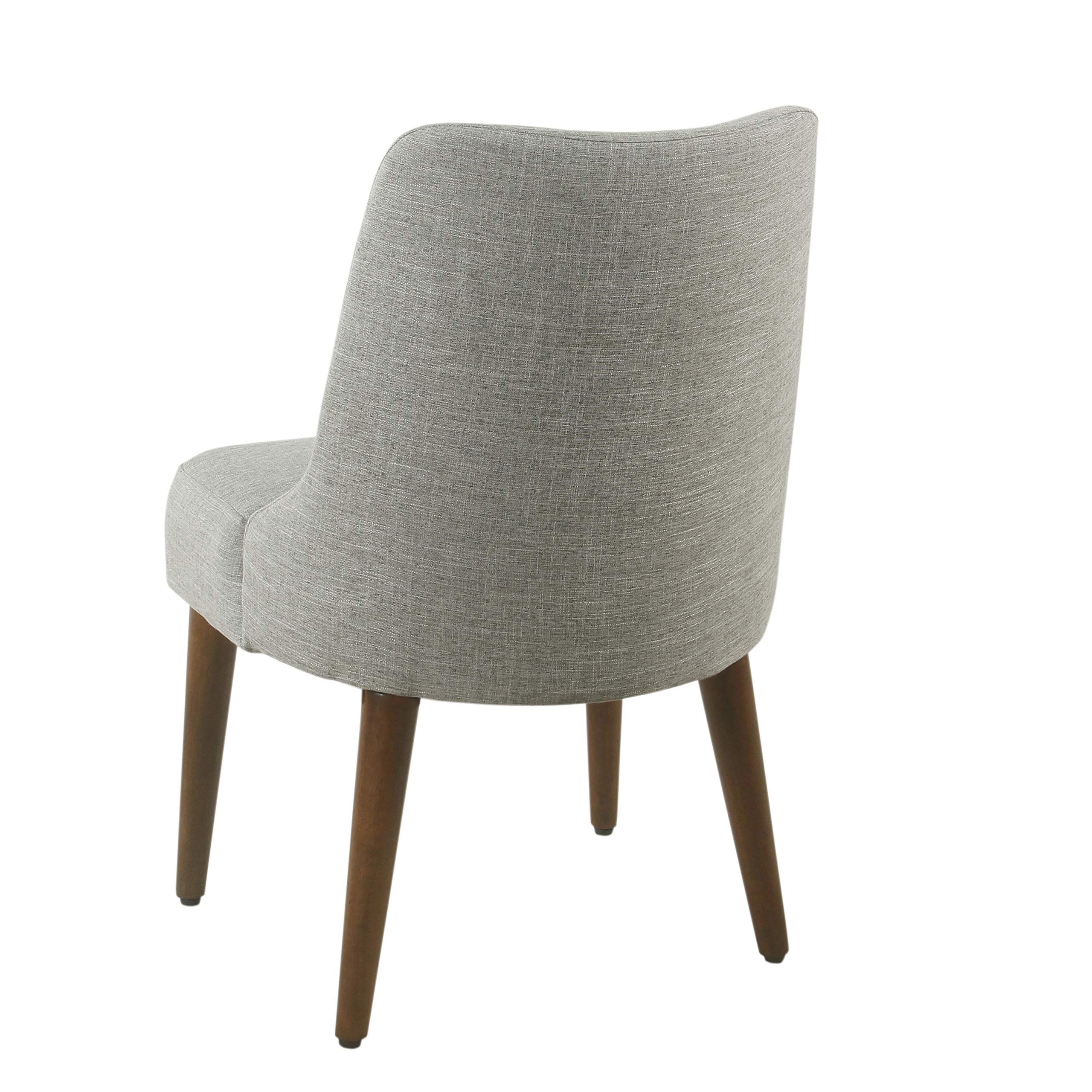 Homepop Upholstered Gayle Slide Dining Chair - Gray Woven Fabric, Single Modern Dining Room Chair for Kitchen, Living Room & Office Decor