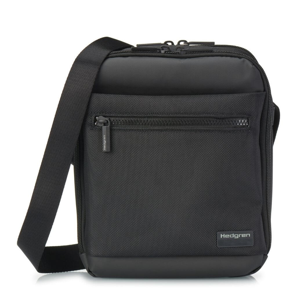 Hedgren Inc RFID Blocking Crossbody Bag - Vertical 10 Pouch Anti-Theft Travel Purse (Black) | Perfect for Daily Commute, Shopping & Secure Travel Accessories