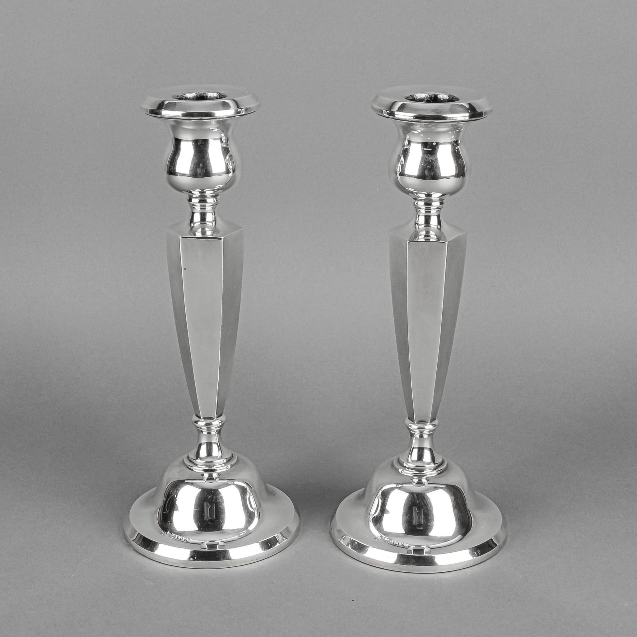 MARSON & JONES Sterling Silver Candlesticks Set of 2 - Elegant Table Decor for Wedding, Dining Room & Home Decoration