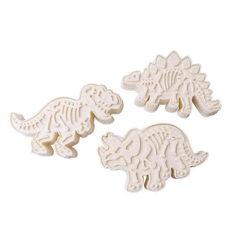 3-Piece Dinosaur Shaped Cookie Cutters Set - Perfect for Baking, Kids' Parties, and DIY Crafts | Stainless Steel Dinosaur Cookie Molds for Birthday, Halloween, Christmas Baking Decorations