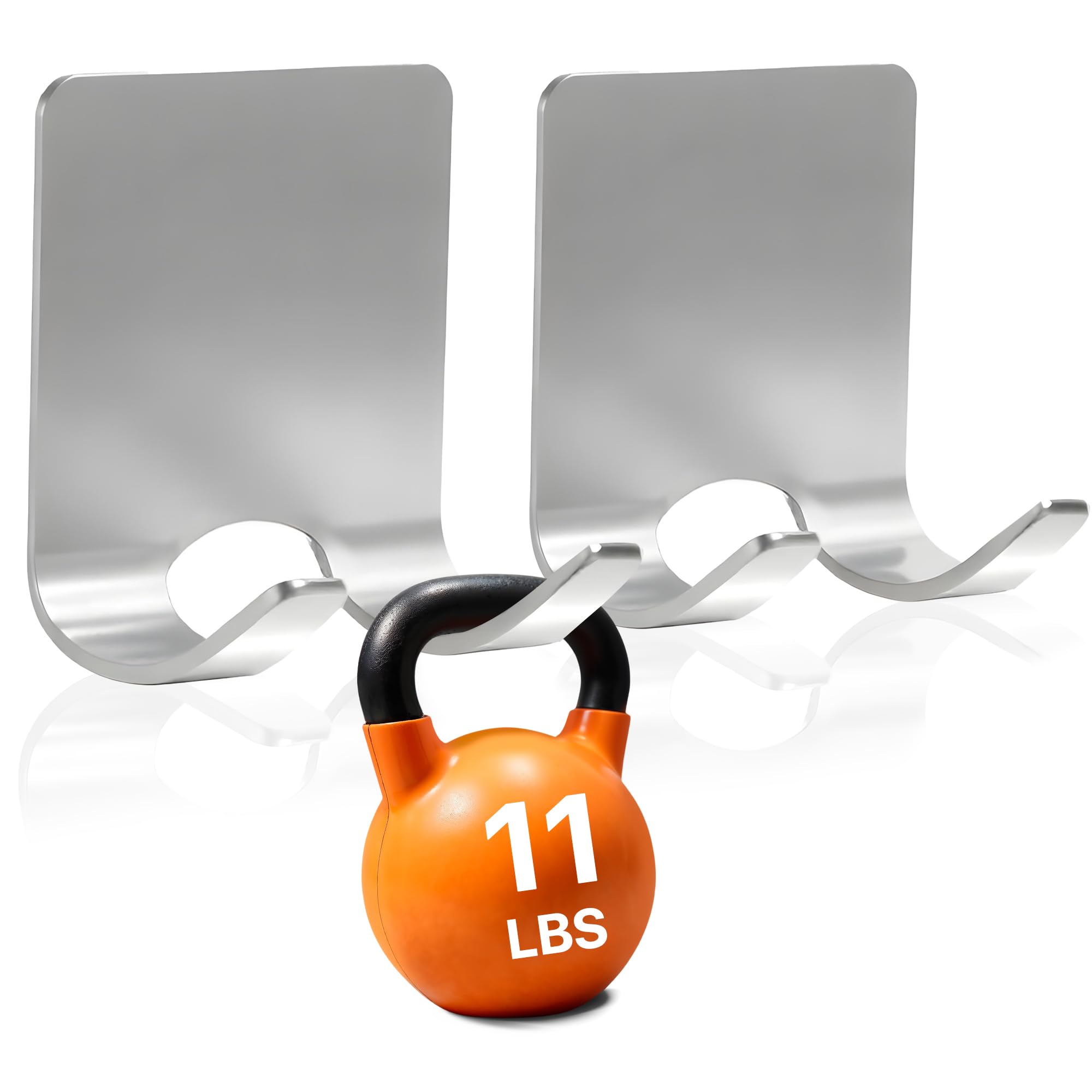 Performore 2-Pack Stainless Steel Razor Holder with Strong 3M Adhesive - Waterproof Shower Hooks for Towel, Blade & Shaver Storage | Bathroom, Kitchen & Travel Organizer for Razors, Toothbrushes & Small Essentials