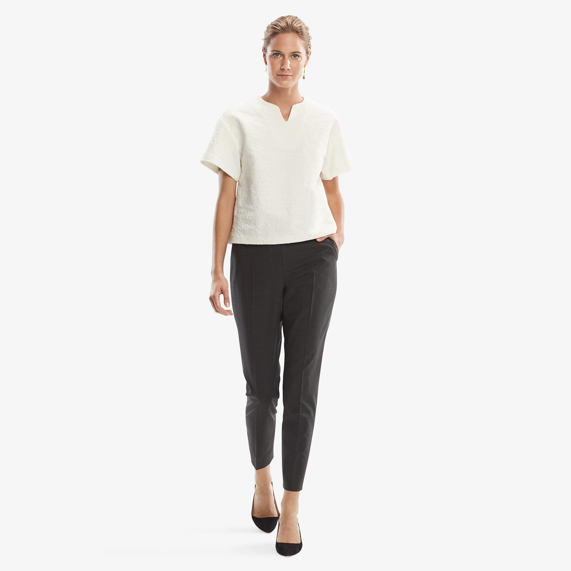 Mejia Tropical Wool Pants - Gray Melange for Men | Comfortable & Breathable for Travel & Business Casual Wear