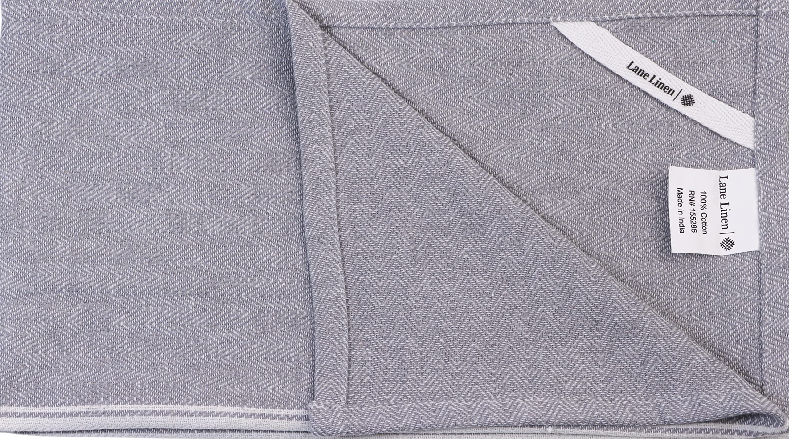 **LANE LINEN 100% Cotton Kitchen Towels Set - Super Absorbent Dish Towels, Soft & Durable Hand Towels for Kitchen, Pack of 6 (15”x25”), Grey Chambray - Perfect for Drying Dishes, Cleaning Countertops & Everyday Kitchen Use**