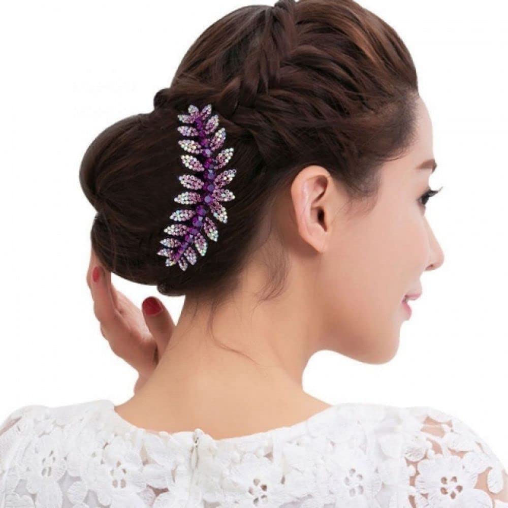 1PC Fashion Rhinestone Hair Comb for Women - Elegant Blue Hairpin Headwear Accessory for Weddings, Parties & Special Events
