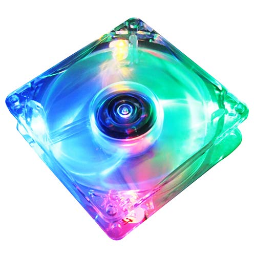 LINASHI 80mm LED PC Cooling Fan - Ultra Quiet Computer Case Fan with Clear Blades for Optimal Airflow | Perfect for Gaming PCs, Workstations & Home Office Desktops