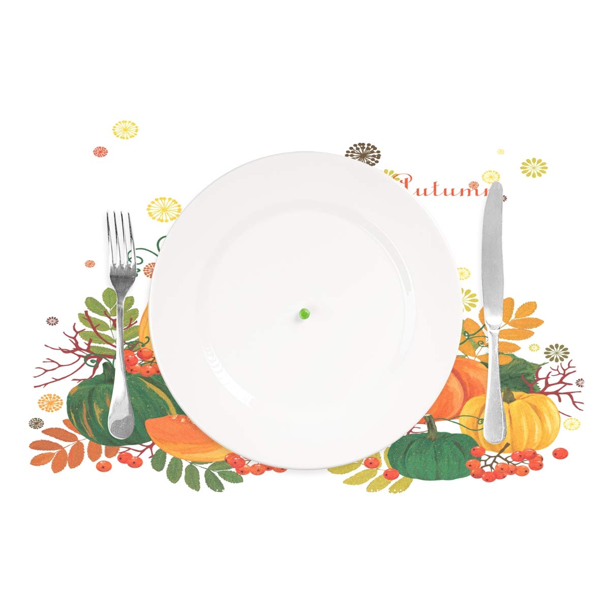 MOYYO Fall Pumpkin Placemats - Set of 4 Heat-Resistant, Non-Slip Polyester Table Mats | Washable & Easy Clean for Dining Table, Kitchen Decor | Perfect for Thanksgiving, Autumn Parties & Seasonal Home Decor