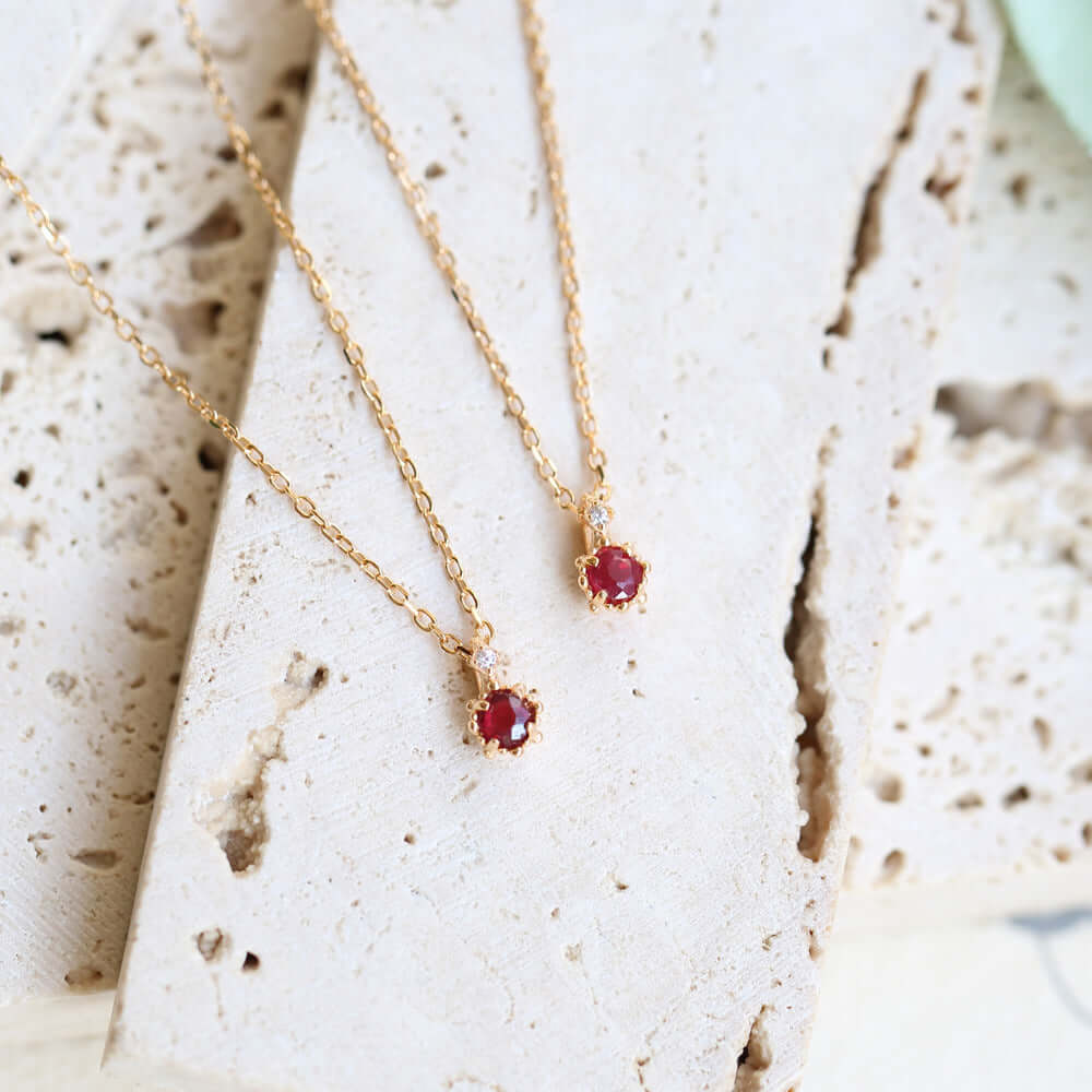 Luxury Red Ruby Gemstone Necklace for Women | 18K Gold Plated Elegant Jewelry Gift | Perfect for Weddings, Anniversaries & Special Occasions