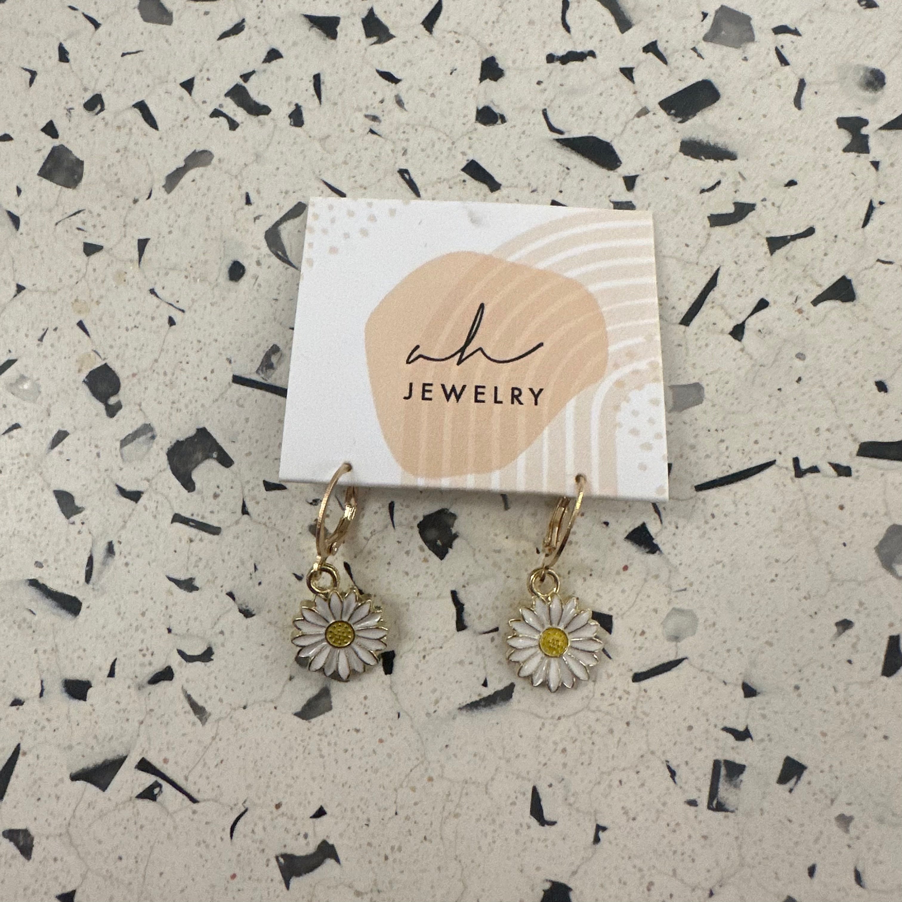 Daisy Earrings for Women - Elegant Floral Stud Earrings | AH Designs | Perfect for Spring, Summer, and Everyday Wear