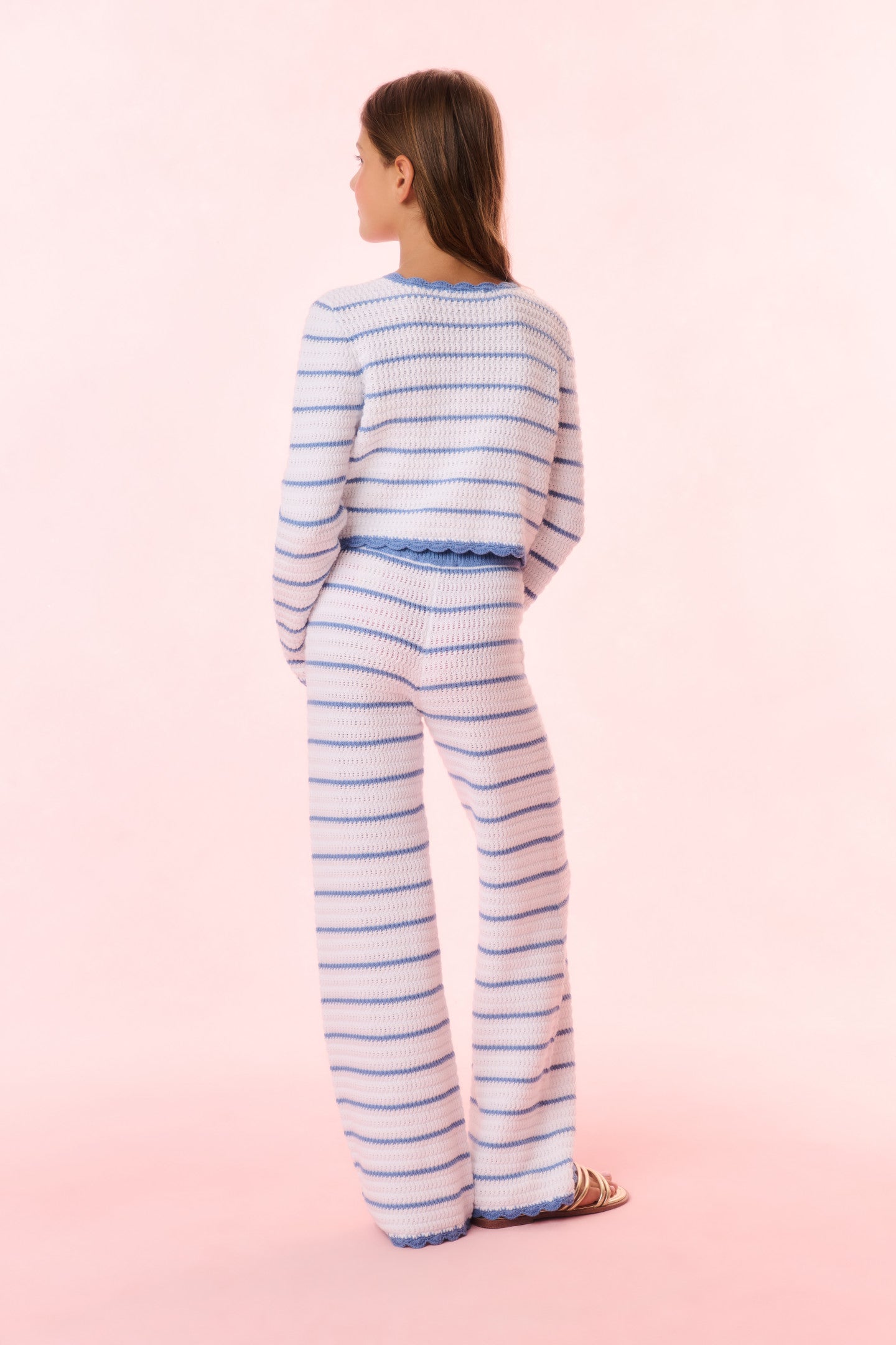 Girls Fawna Striped Crochet Pants - Soft Boho Summer Pants for Toddler & Kids - Perfect for Beach, Vacation & Playtime