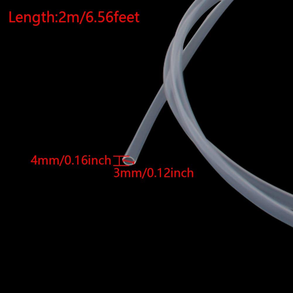 Utoolmart PTFE Teflon Bowden Tube 6.56ft - 3mm ID x 4mm OD - High Temperature Resistant Transparent Tubing for 3D Printer Filament Extrusion - Perfect for Creality Ender 3, CR-10, Prusa i3 & More
