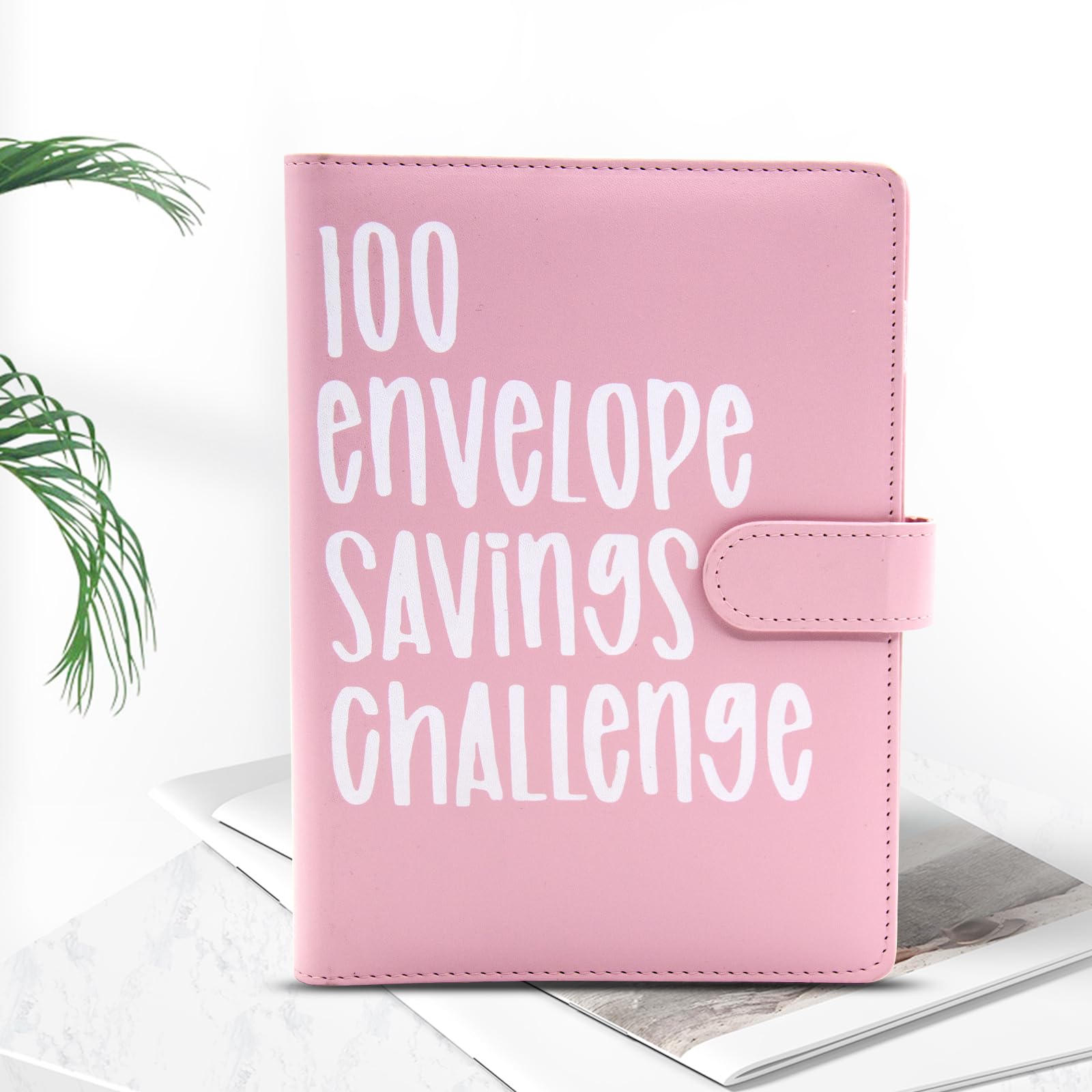100 Envelopes Challenge Binder - 100 Day Money Saving Challenge Kit with Budget Flipchart & Cash Envelope Wallet | Pink Savings Tracker for Financial Goals | Perfect for Budgeting, Cash Stuffing & Personal Finance Organization