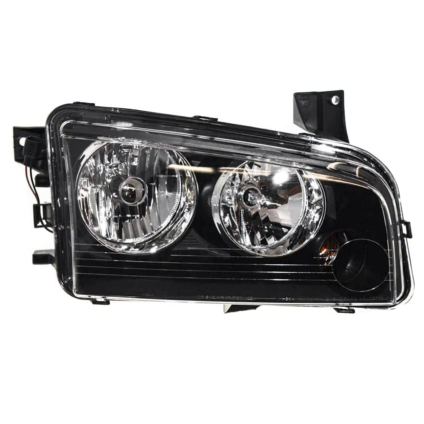 RAREELECTRICAL New Right Passenger Side Halogen Headlight Compatible With 2007-2010 Dodge Charger Sedan - Part Numbers 4806164AK & CH2503206 - Perfect for Night Driving & Vehicle Restoration Projects