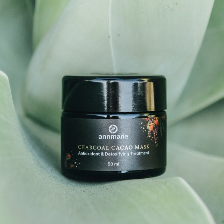 Organic Charcoal Cacao Face Mask - Deep Cleansing & Detoxifying Treatment for Acne & Blackheads - Perfect for Spa Night & Self Care Routine